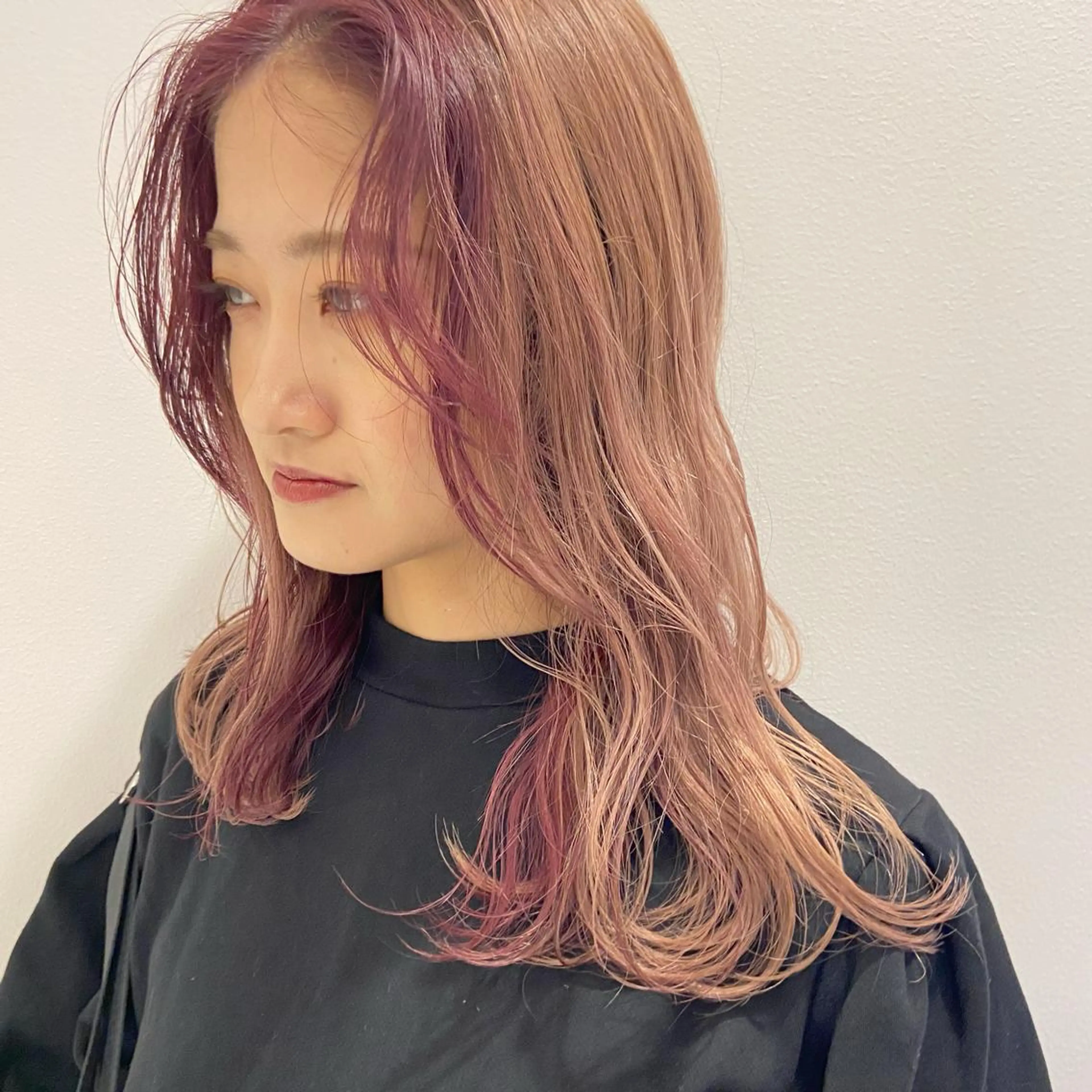 セミロング カラー ヘアアレンジ インナーカラー 顔周りカット レイヤーカット指名 No.1💖マユカのヘアスタイル