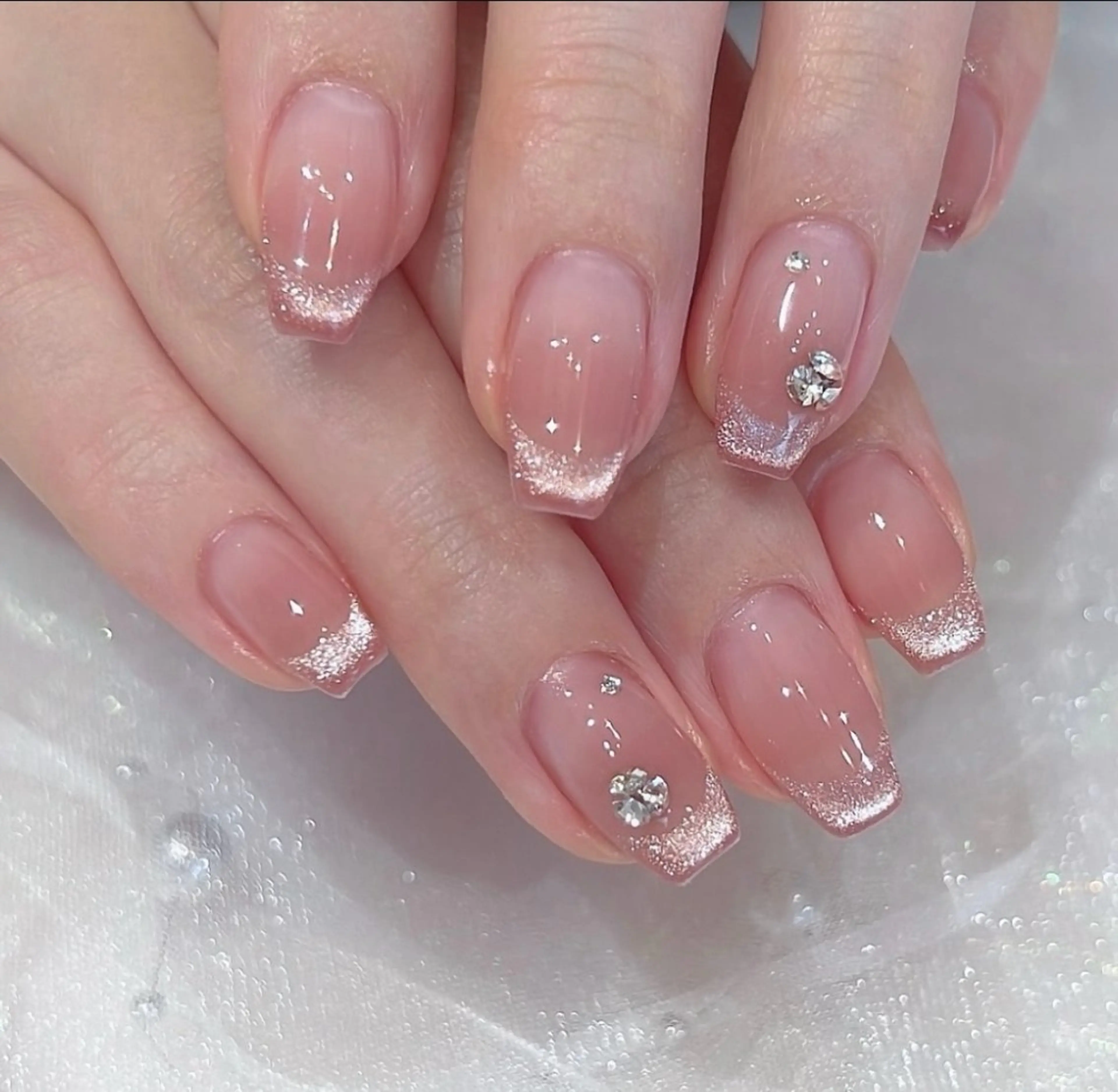 ネイル アートネイル オーロラネイル チークネイル 長さ出し フットネイル ハンドネイル Blossom nail【ブラソンネイル】所属・Blossom nail_Yuniのネイルデザイン