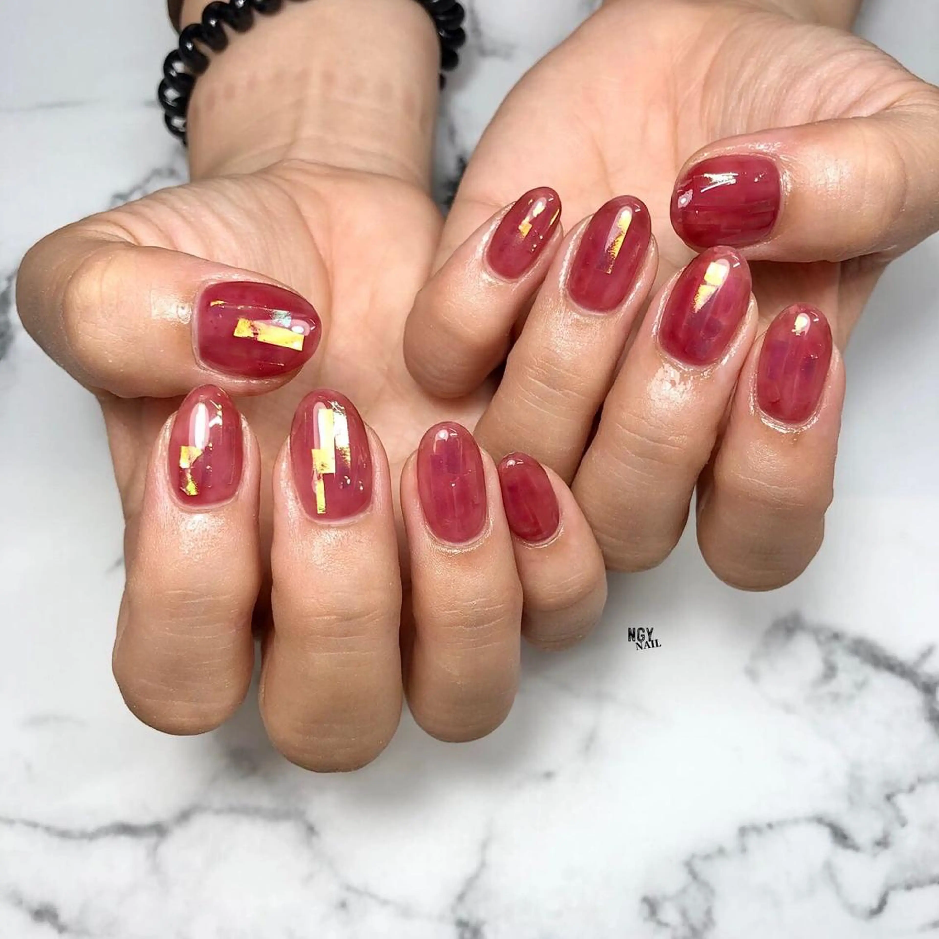ネイル オーロラネイル クリアネイル ジェルネイル 韓国ネイル ニュアンスネイル ハンドネイル NAIL NOWのネイルデザイン