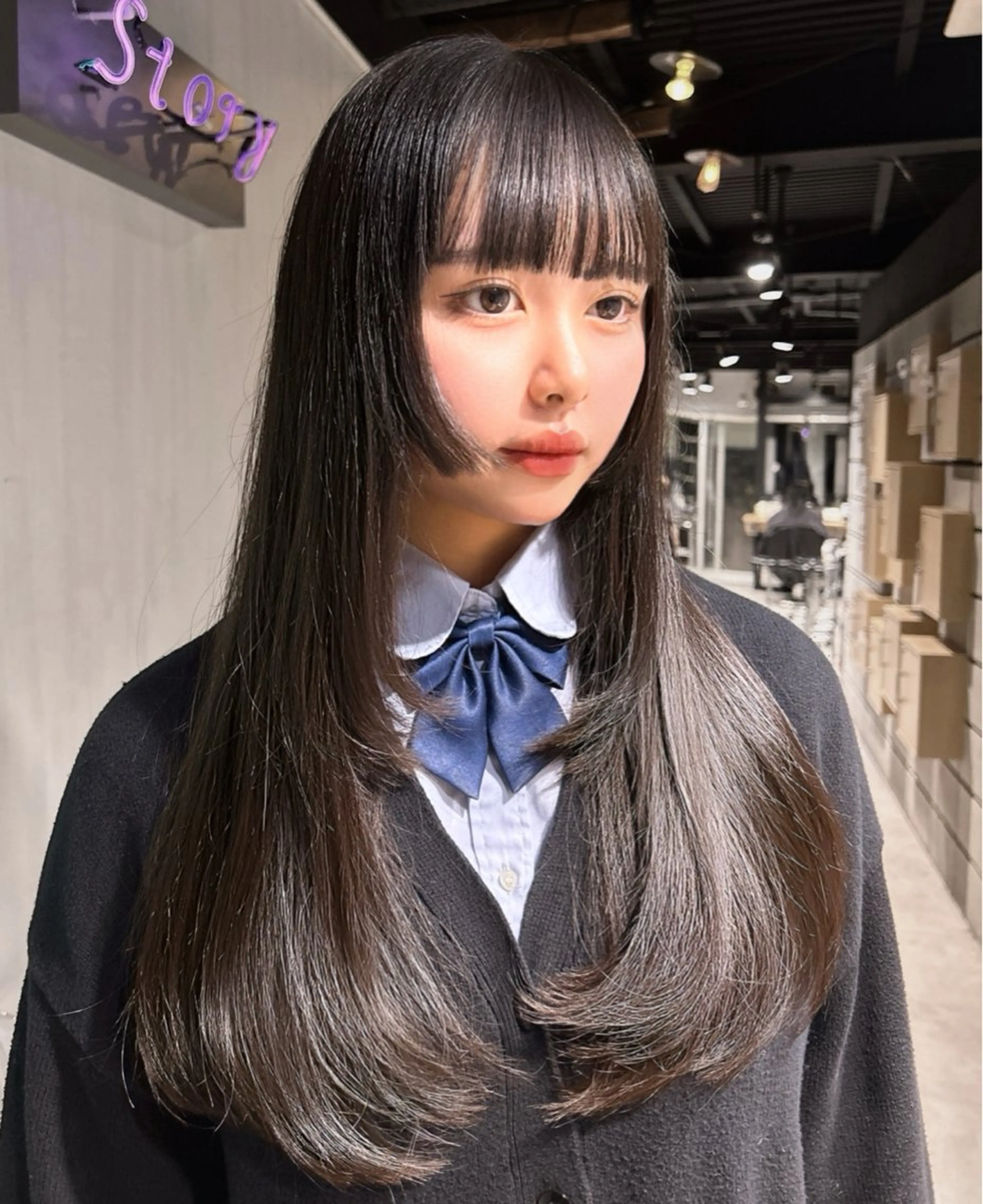 ロング 韓国風カラー 韓国風ヘア レイヤーカット ワンホンレイヤー MEI🎀垢抜けカラ ー🎀韓国styleのヘアスタイル
