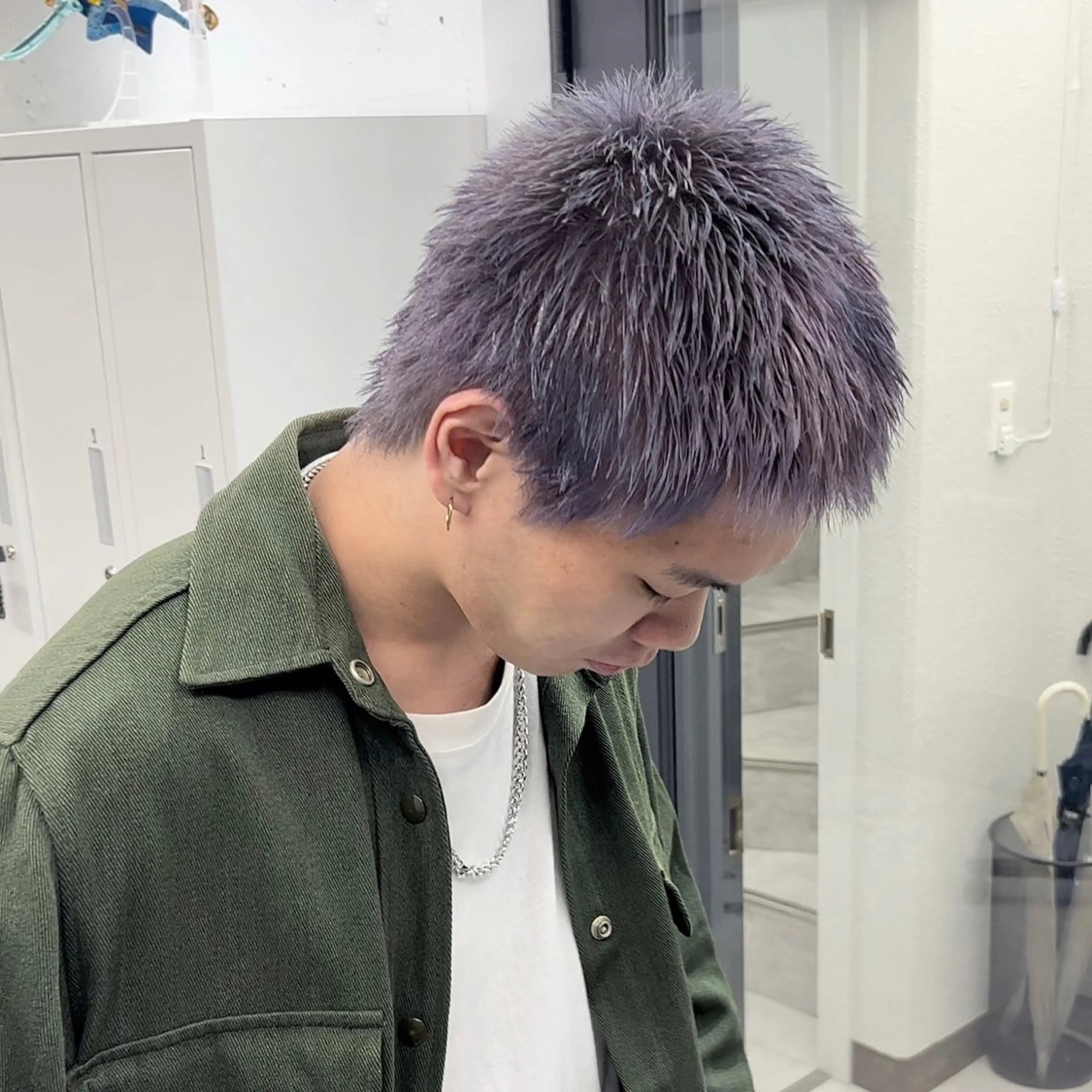 ショート カラー メンズ 曲がる縮毛矯正 LIBER 　岩名のヘアスタイル