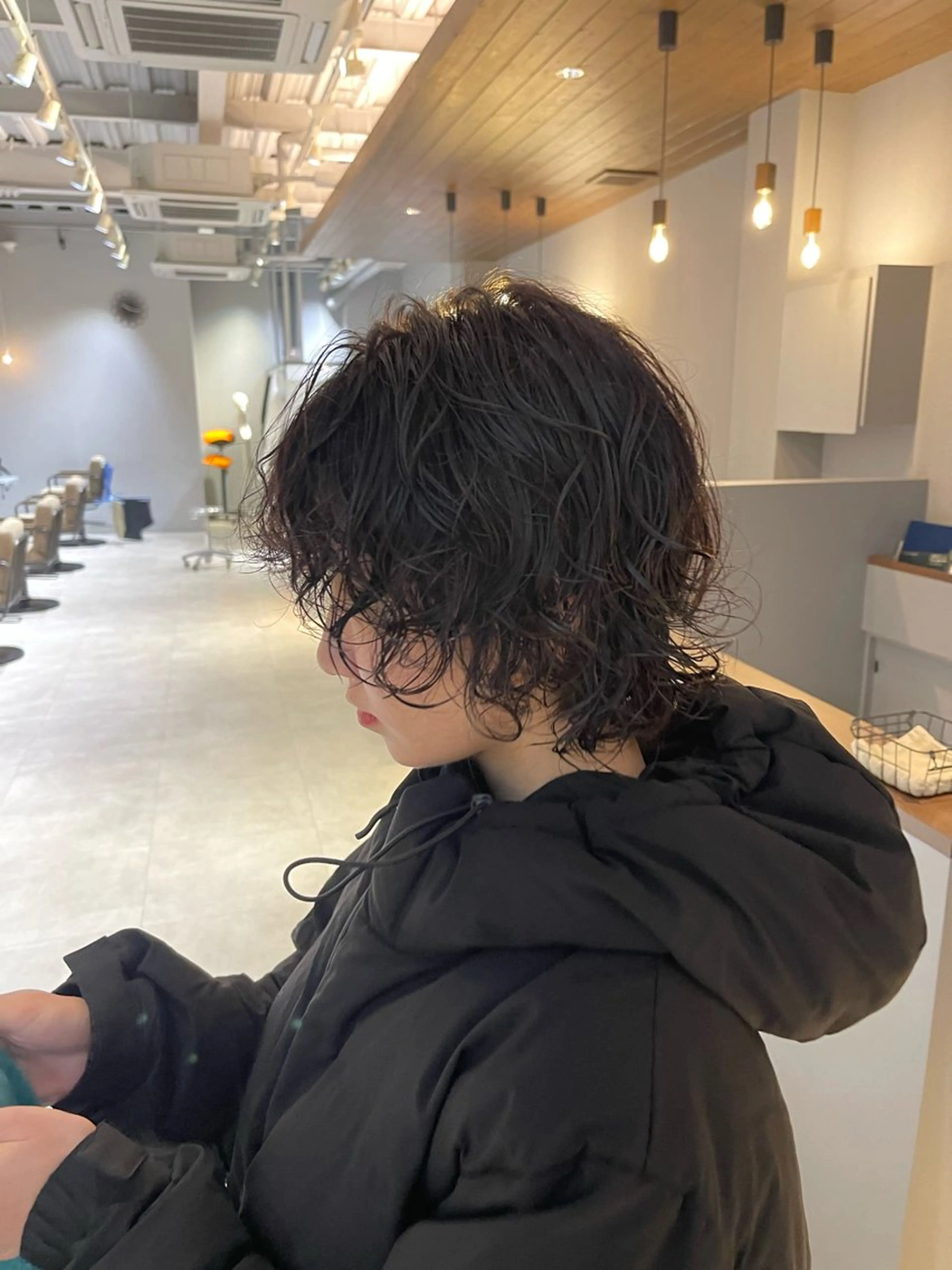 ショート パーマ ウルフカット カット パーマ トリートメント 石原圭悟 /ショート/艶カラーのヘアスタイル