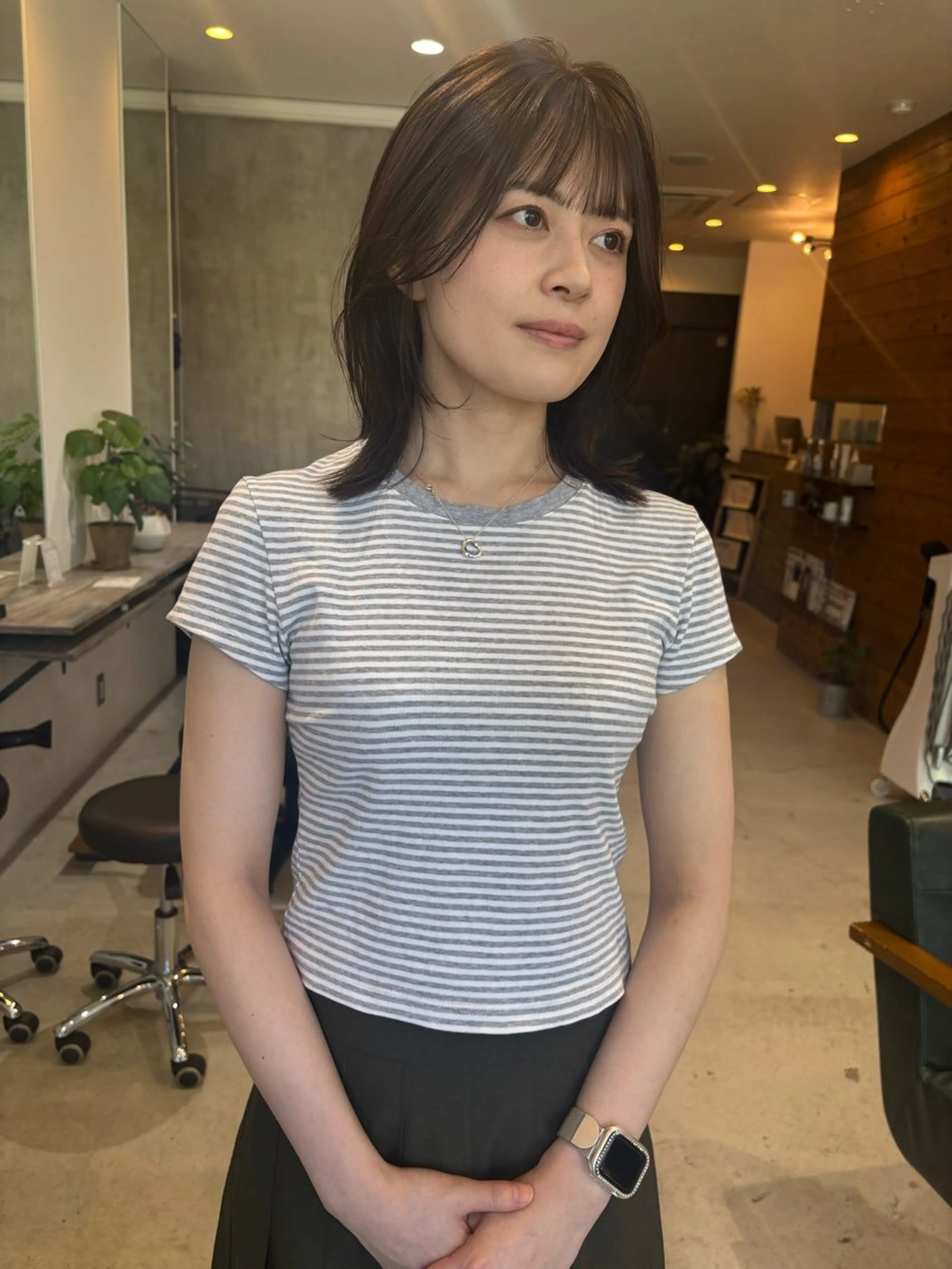 ミディアム カラー カット ヘアカラー トリートメント 鈴木 美紅のヘアスタイル