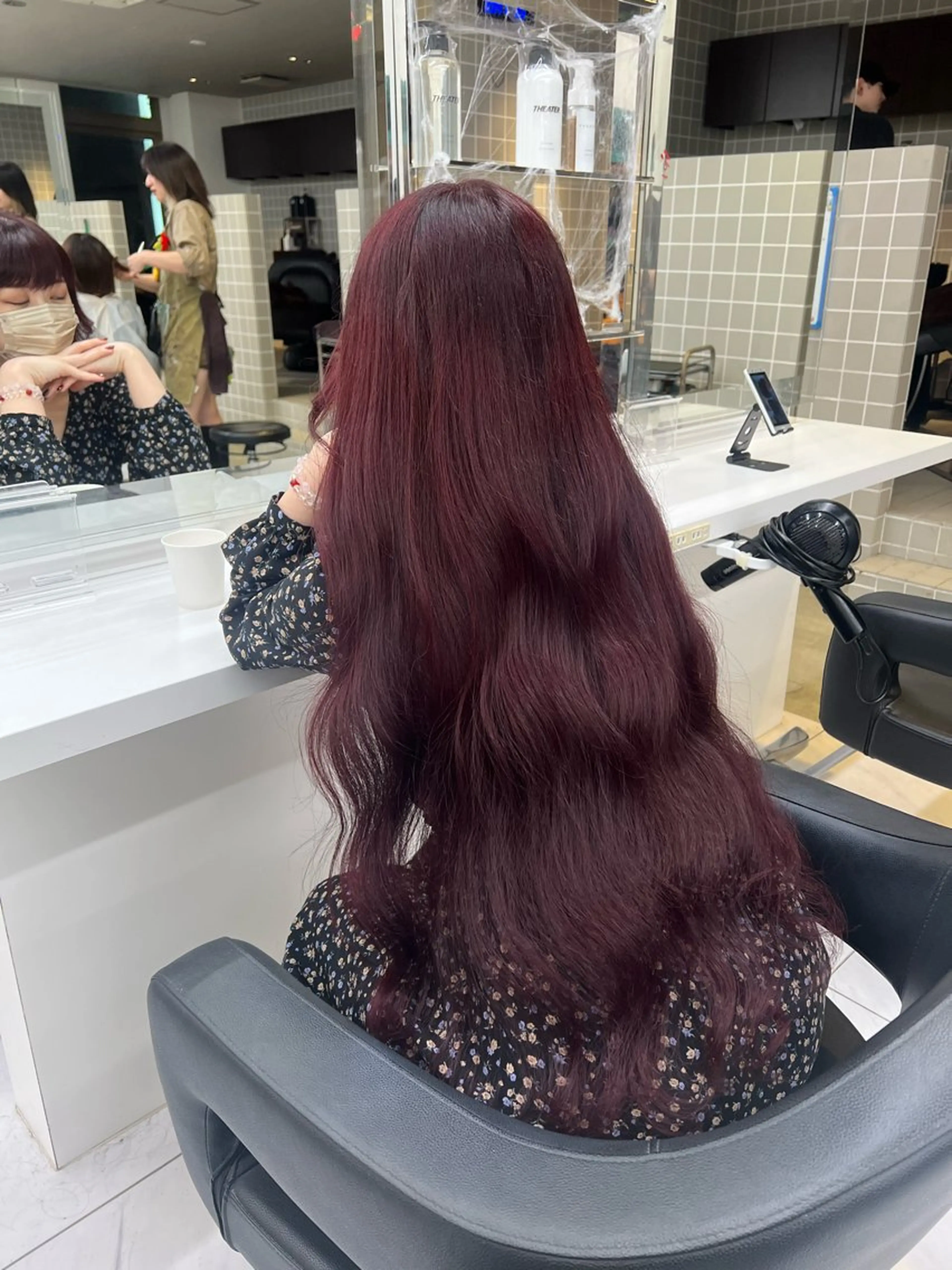 ロング カラー カット ヘアカラー 韓国レイヤーカット /ダブルカラーのヘアスタイル