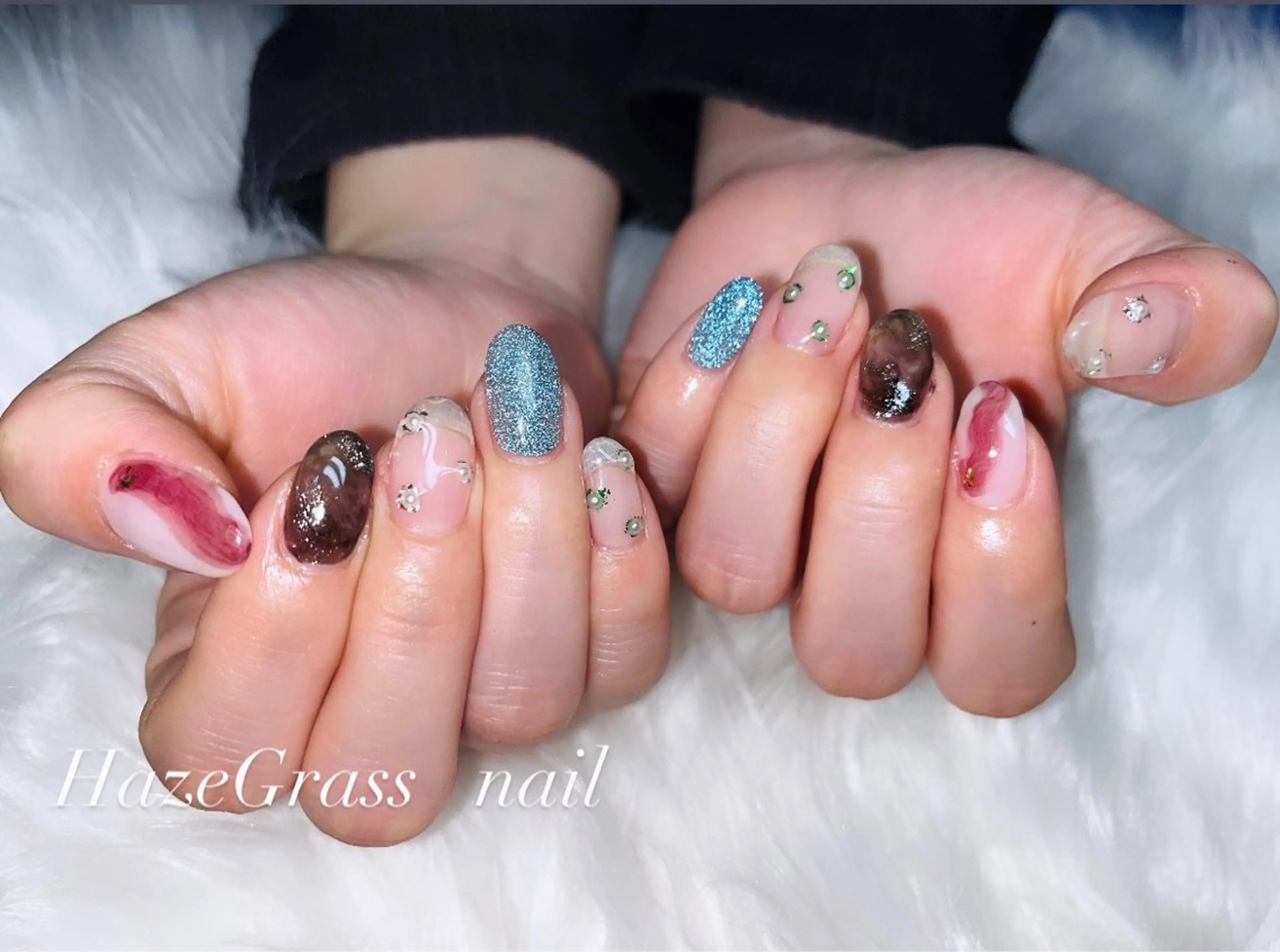 ネイル ニュアンスネイル ハンドネイル HazeGrass NAILのネイルデザイン