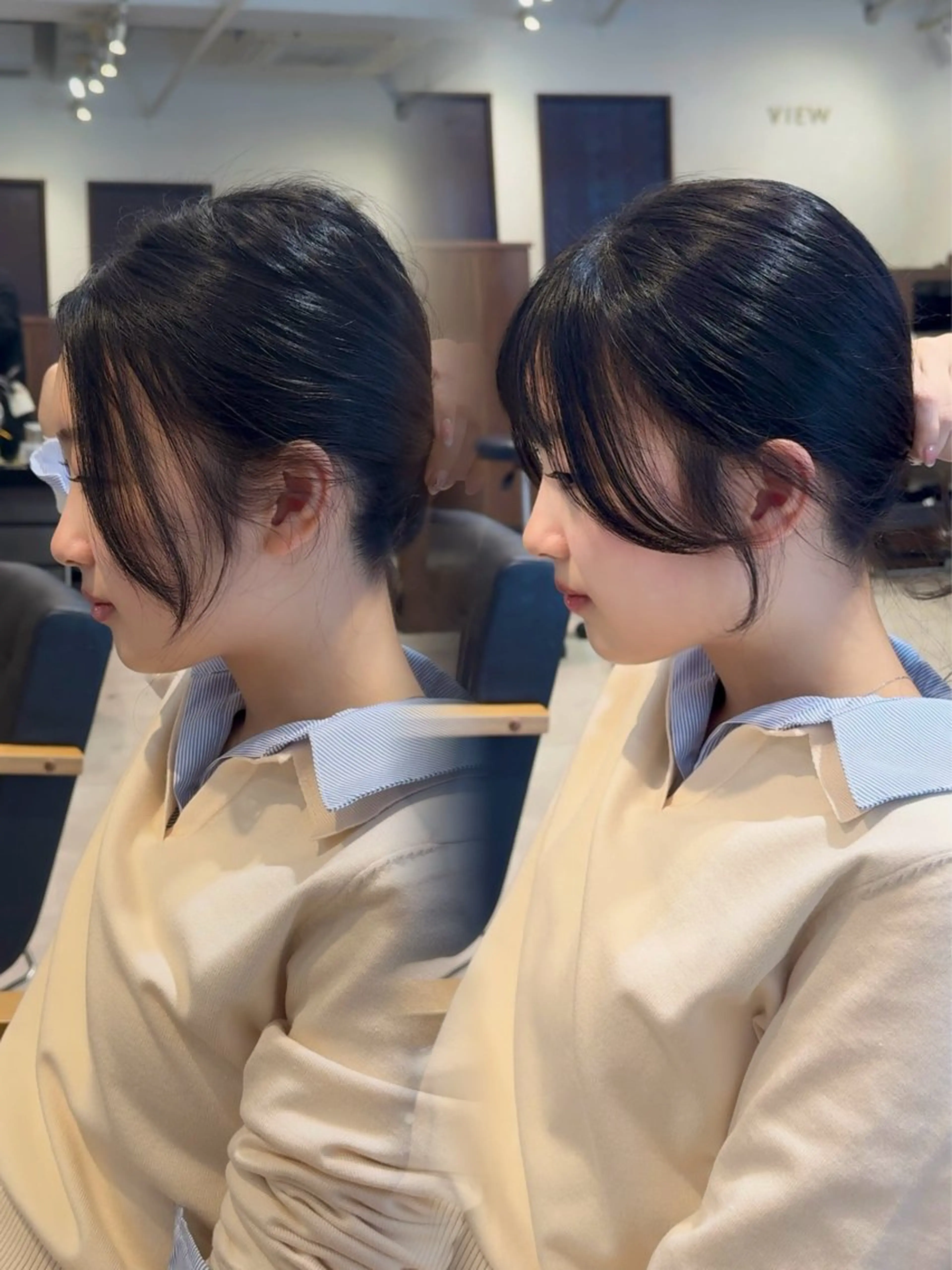 ロング 前髪顔周り/レイヤー 似合わせ/大阪谷町のヘアスタイル