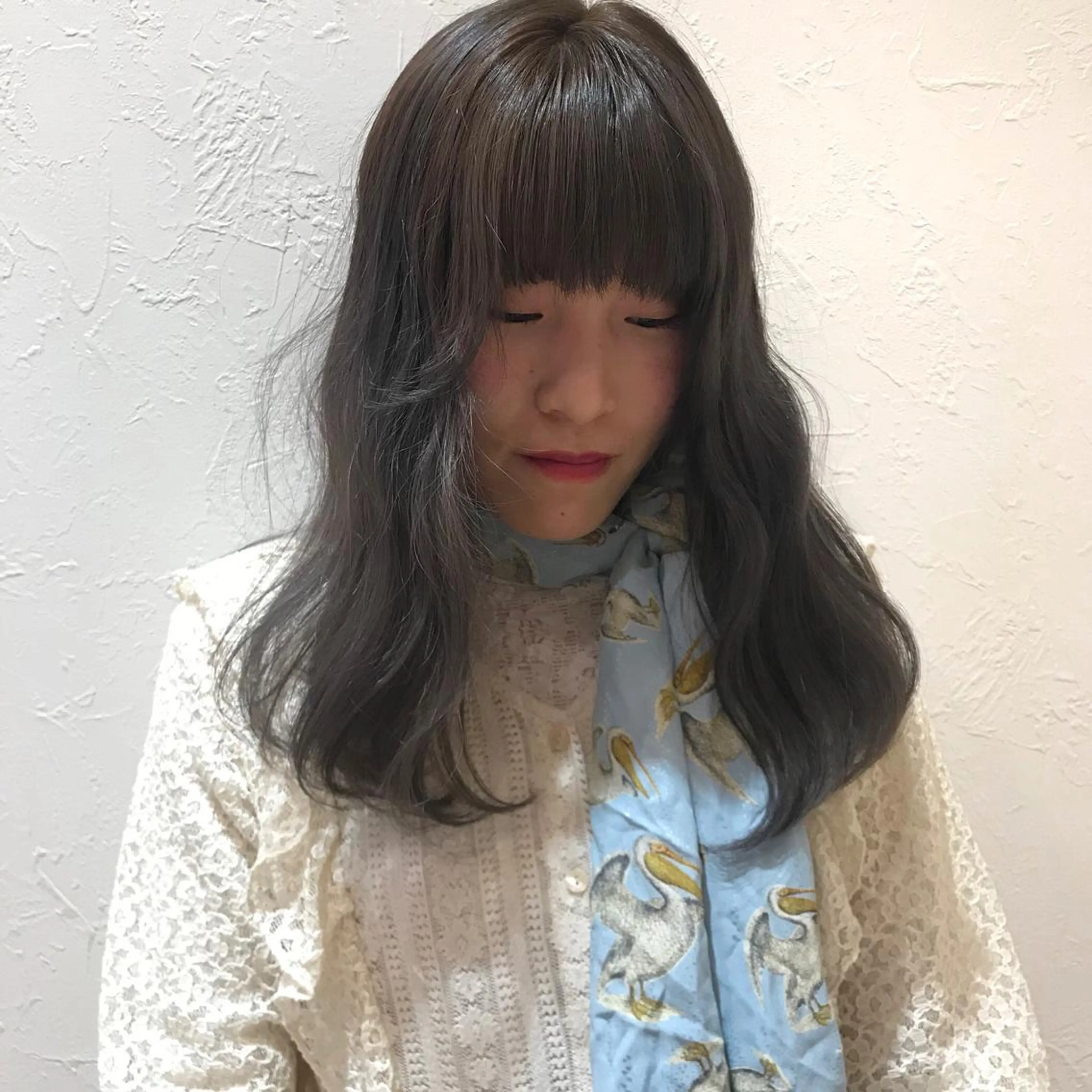 セミロング ブリーチなしカラー ダブルカラーエクステのヘアスタイル