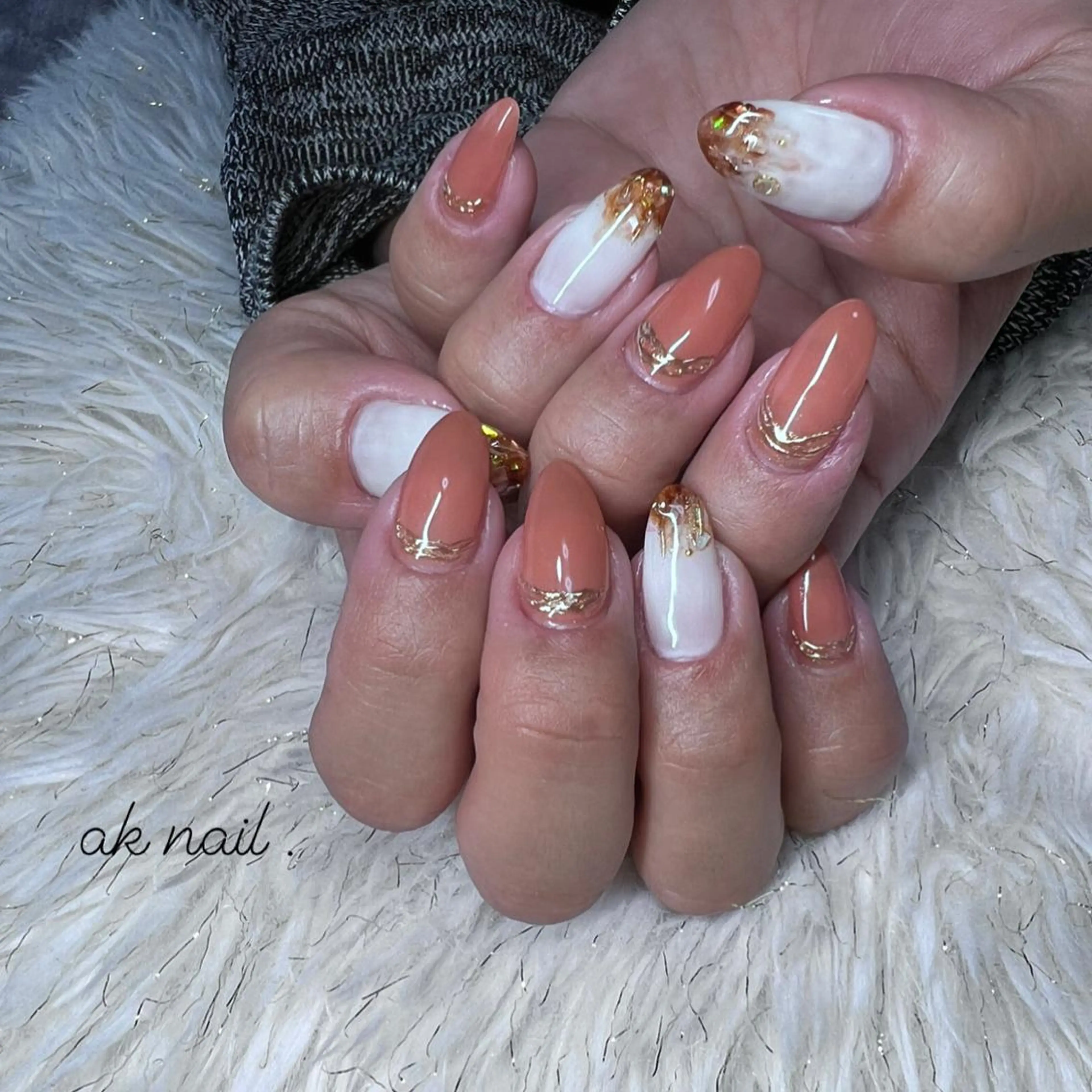 ミディアム ネイル ハンドネイル ak nail .のネイルデザイン