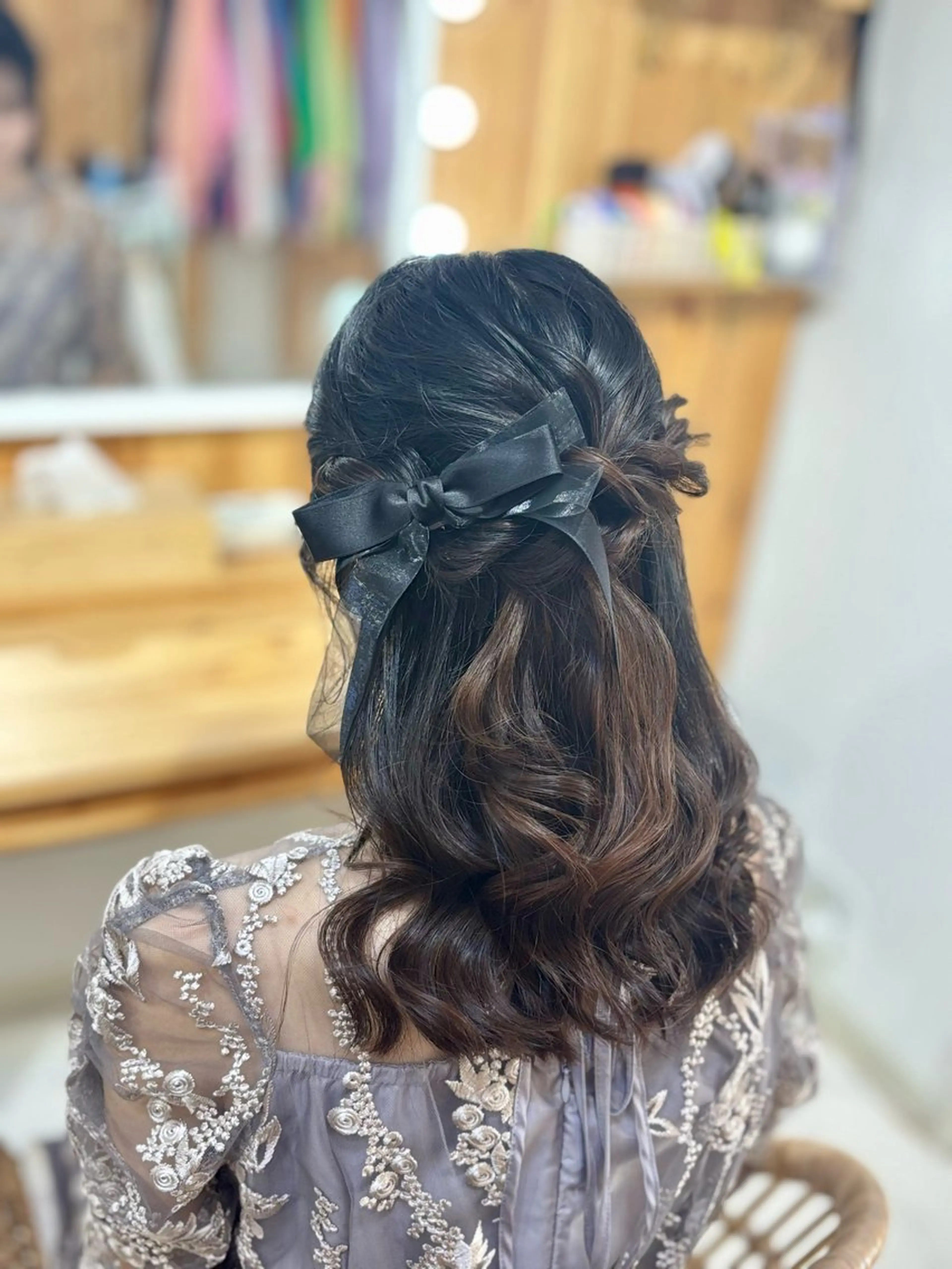 ヘアアレンジ ハーフアップ ヘアセット 植木 萌恵のヘアスタイル