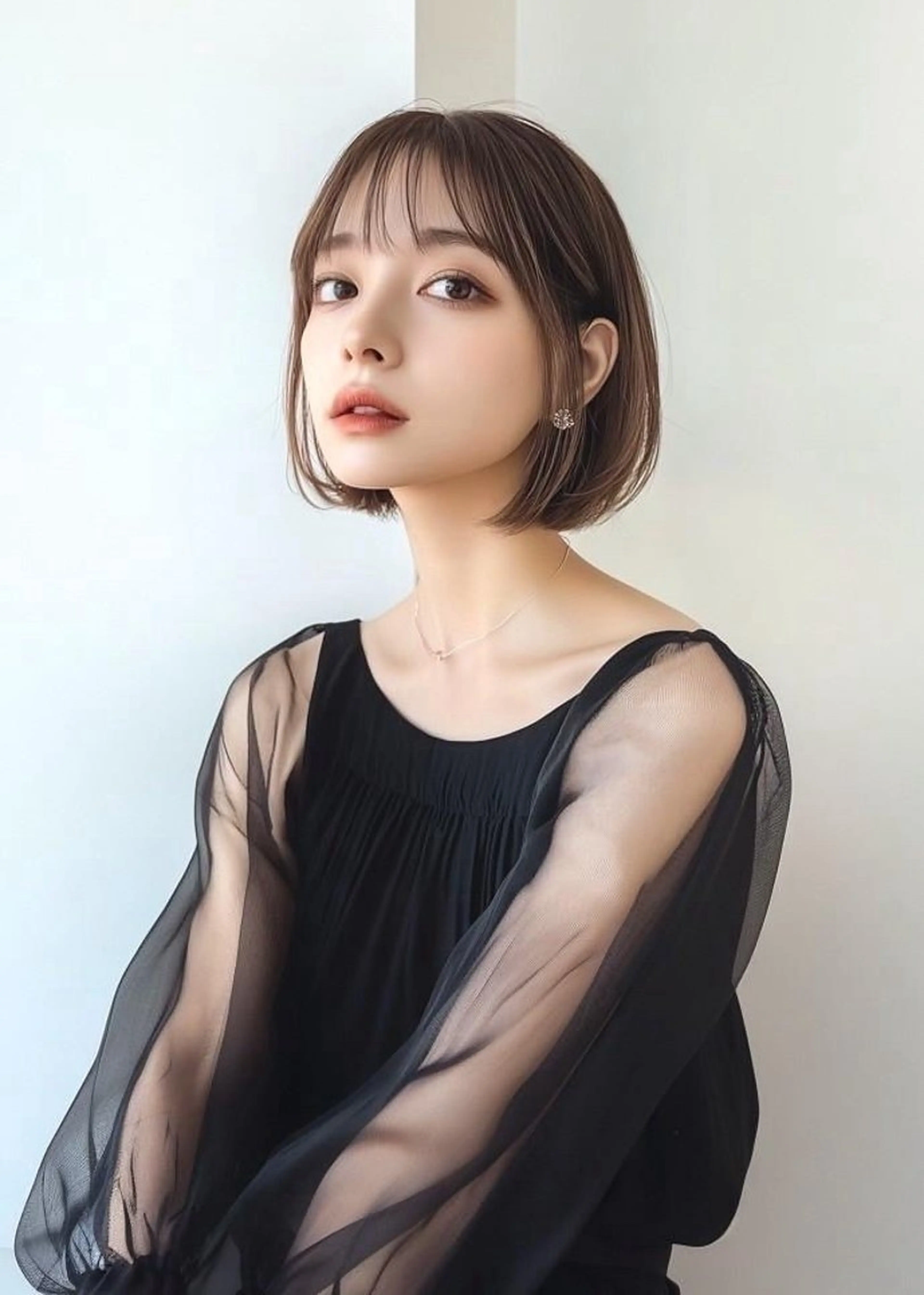 ミディアム カット ヘアカラー VLOW nex the salon所属・韓国風/髪質改善/ ナガヤアキラのヘアスタイル