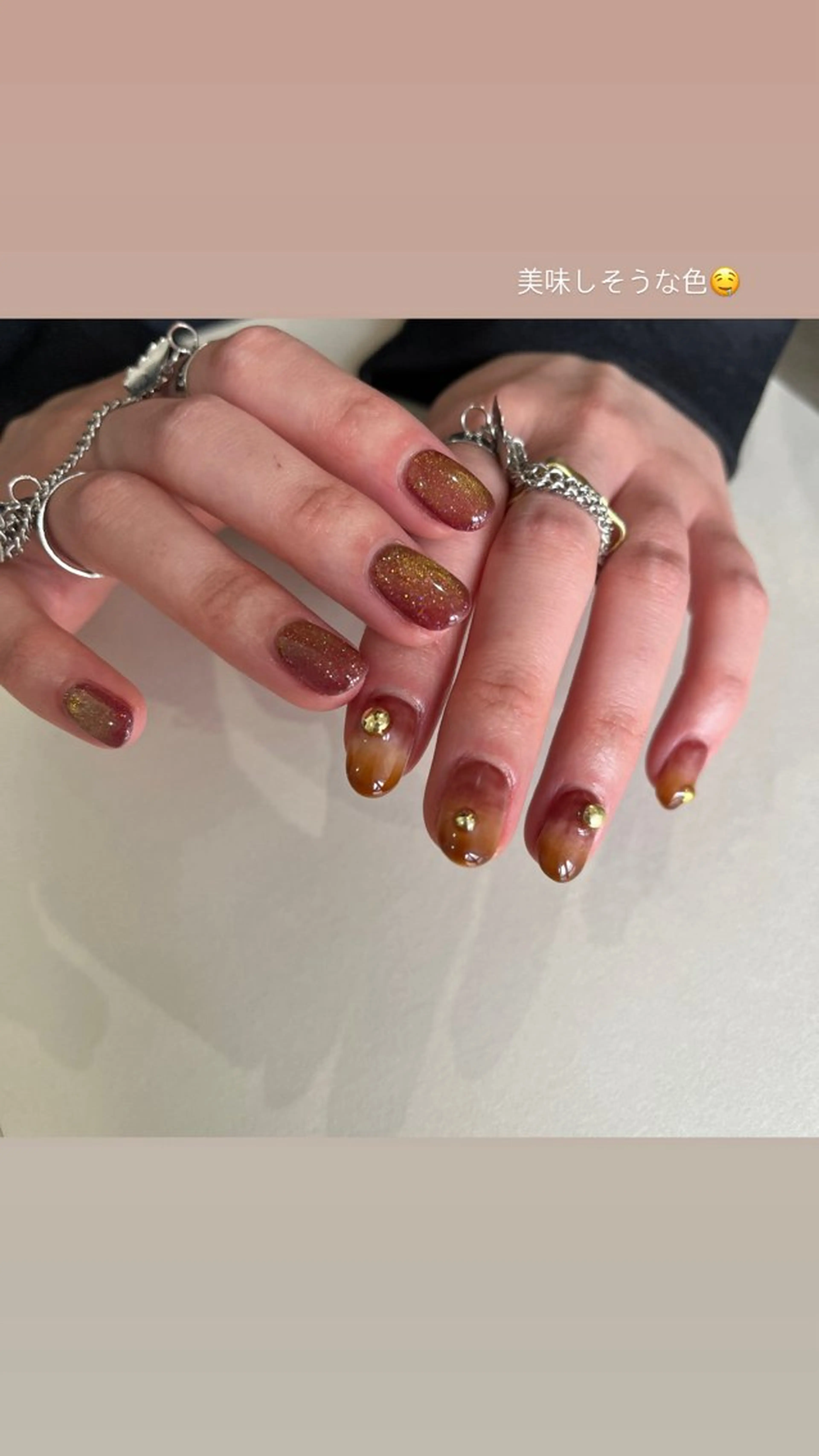 ネイル グラデーション ラメ(グリッター) マグネットネイル ニュアンスネイル ハンドネイル Lumos nails&eyelashes桜川店所属・Lumos hirocoのネイルデザイン