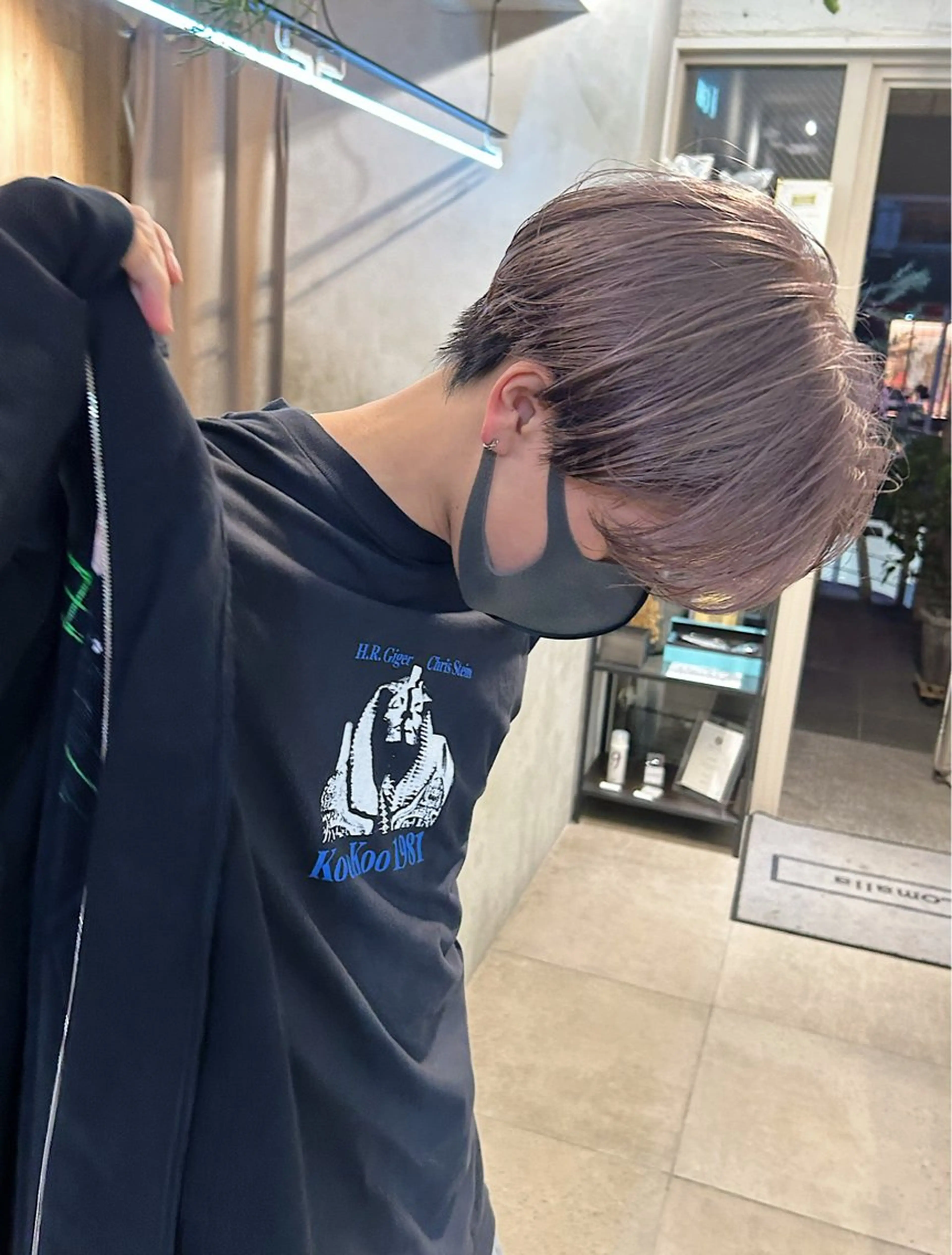 ショート カラー メンズ カット ヘアカラー グレージュ× ボブ× ハイトーン　前田隆太のヘアスタイル