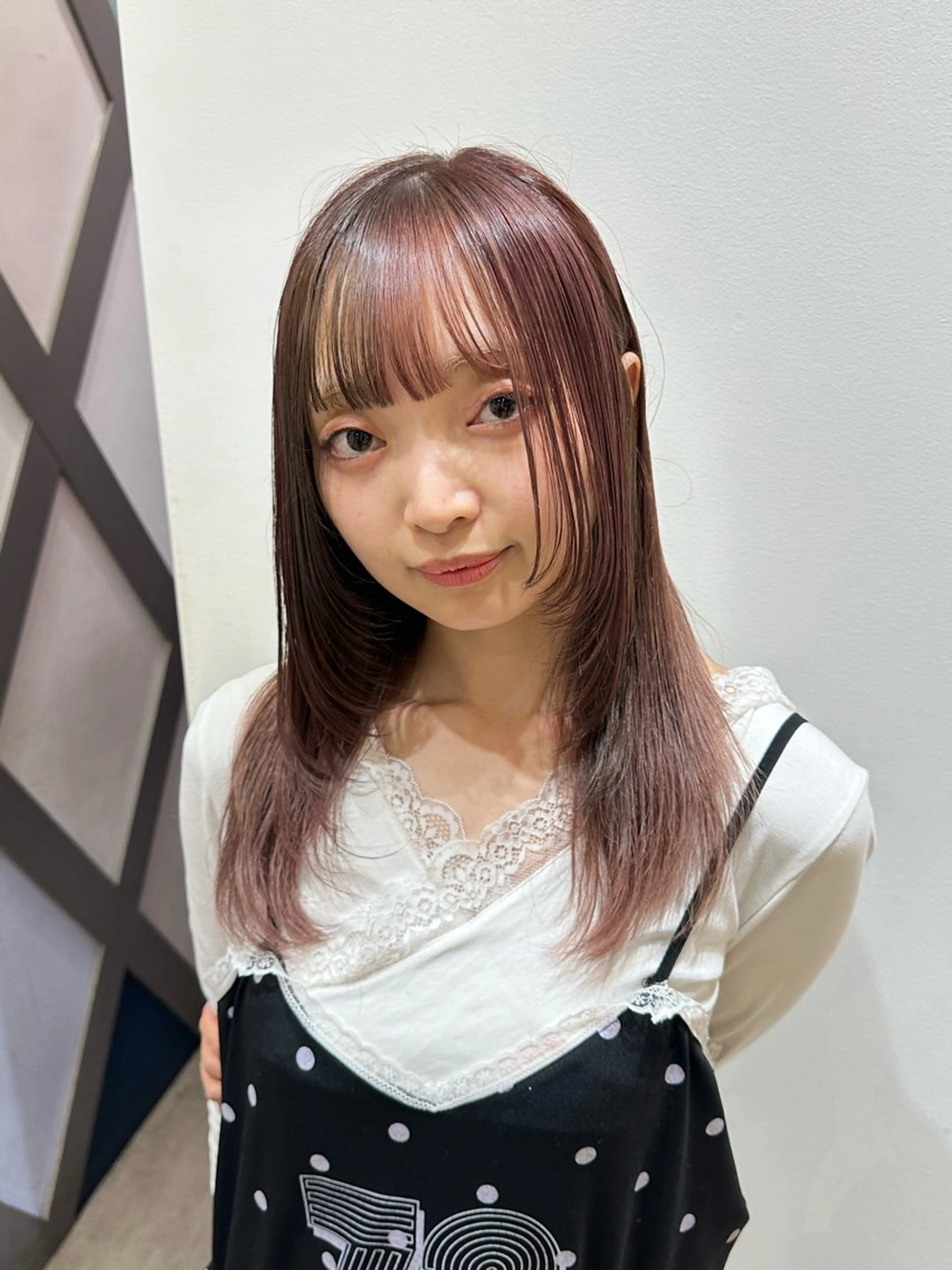 セミロング 顔周りカット 【echelle】 AMUのヘアスタイル