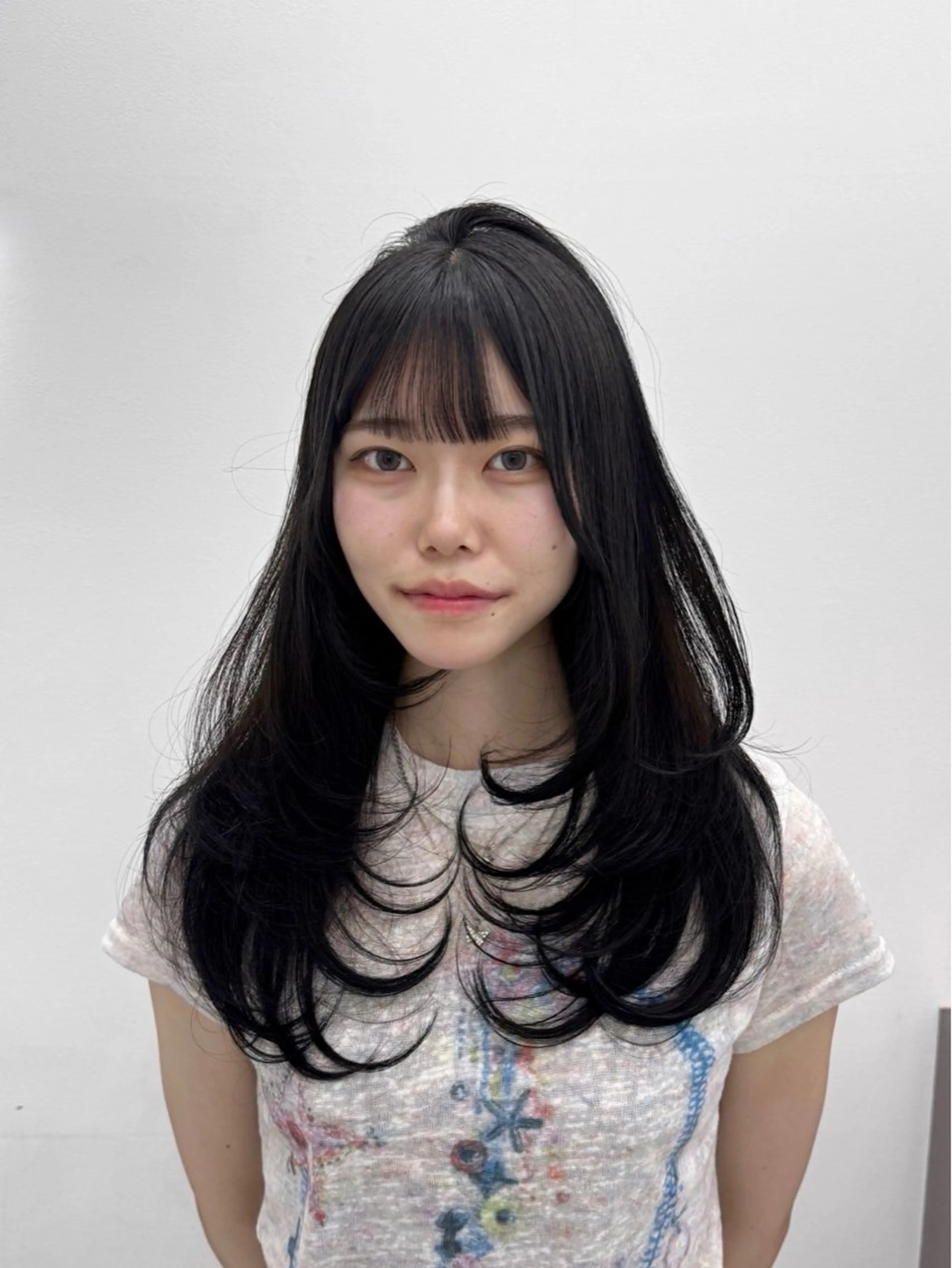 ロング カット ヘアカラー トリートメント 🤍韓国暗髪 レイヤー🤍きょうのヘアスタイル