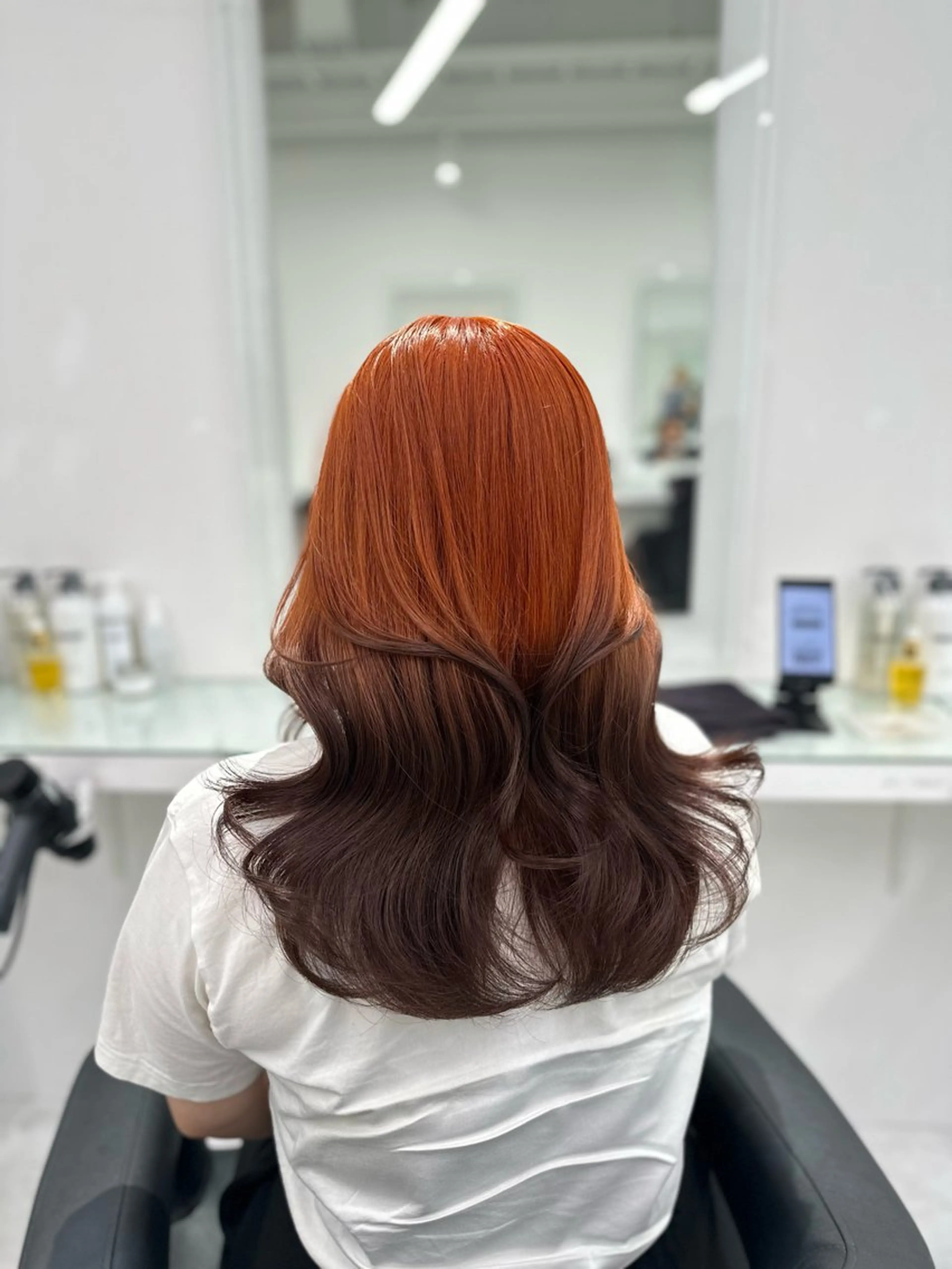カラー 髪質改善 ヘアカラー 夏カラーオレンジ ヘアーひめな🫧のヘアスタイル