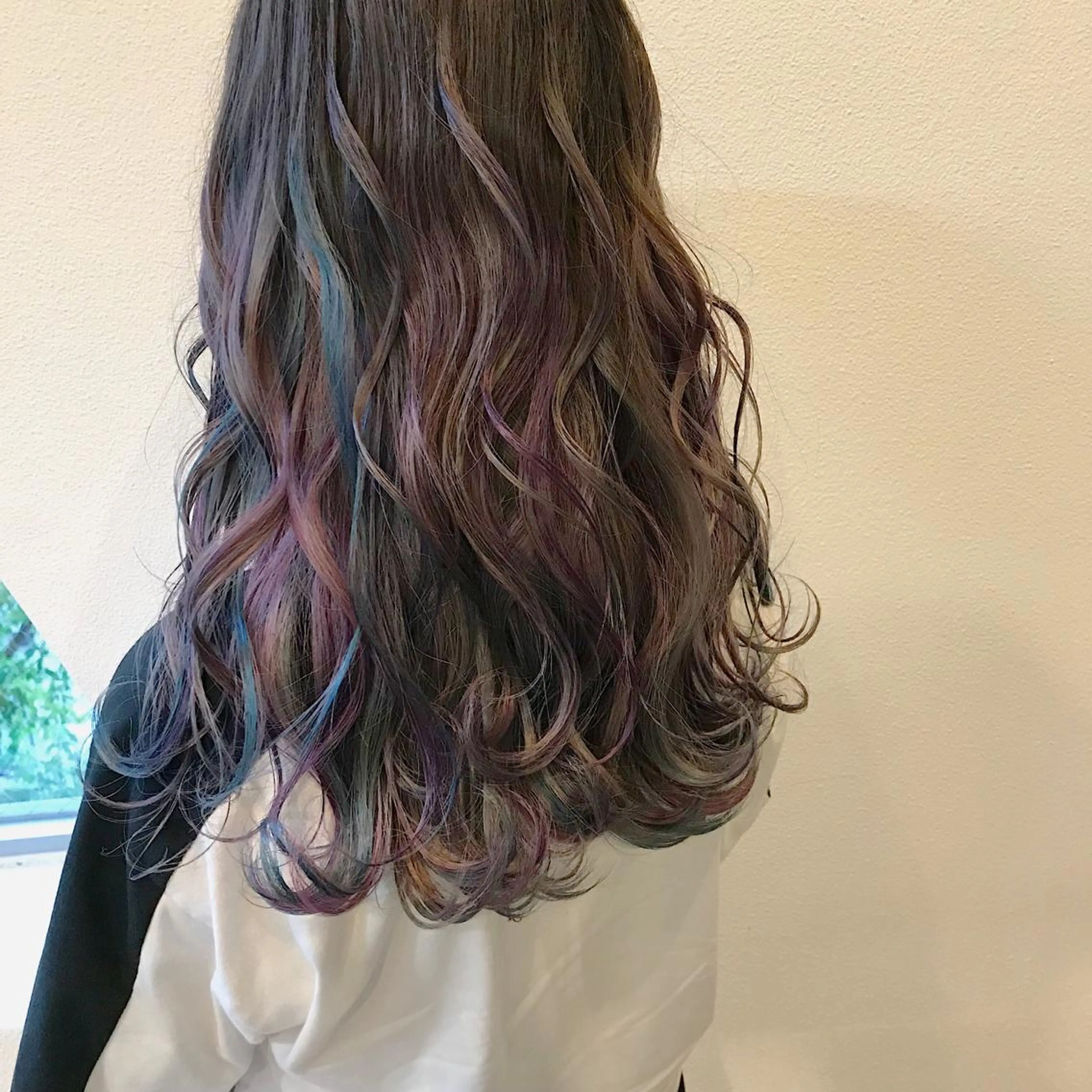 ロング カラー ユニコーンカラー ヘアカラー トリートメント lani 天神大名/ブリーチのヘアスタイル