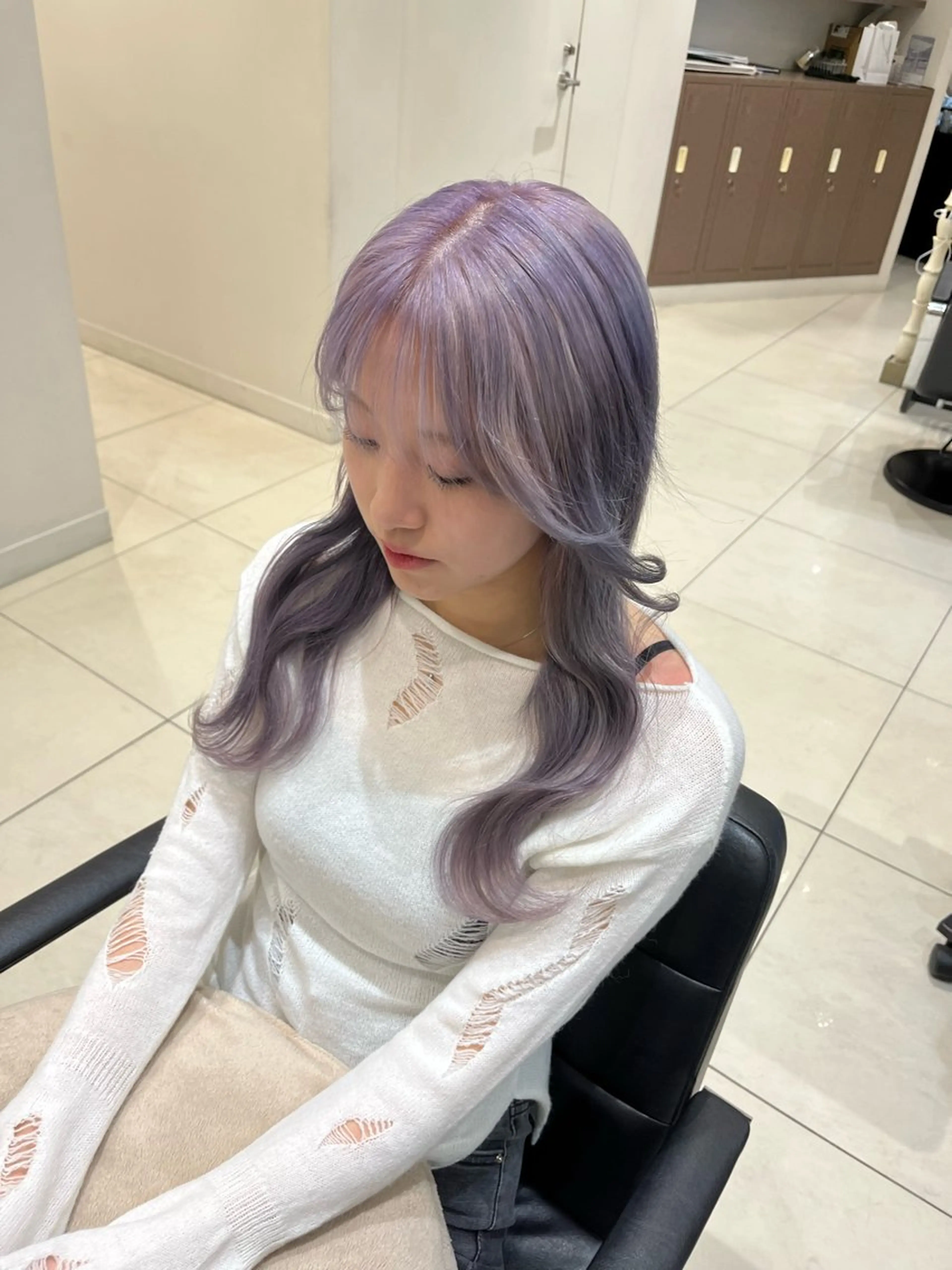 ロング カラー ブリーチ カット ヘアカラー mako︴ Euphoriaのヘアスタイル