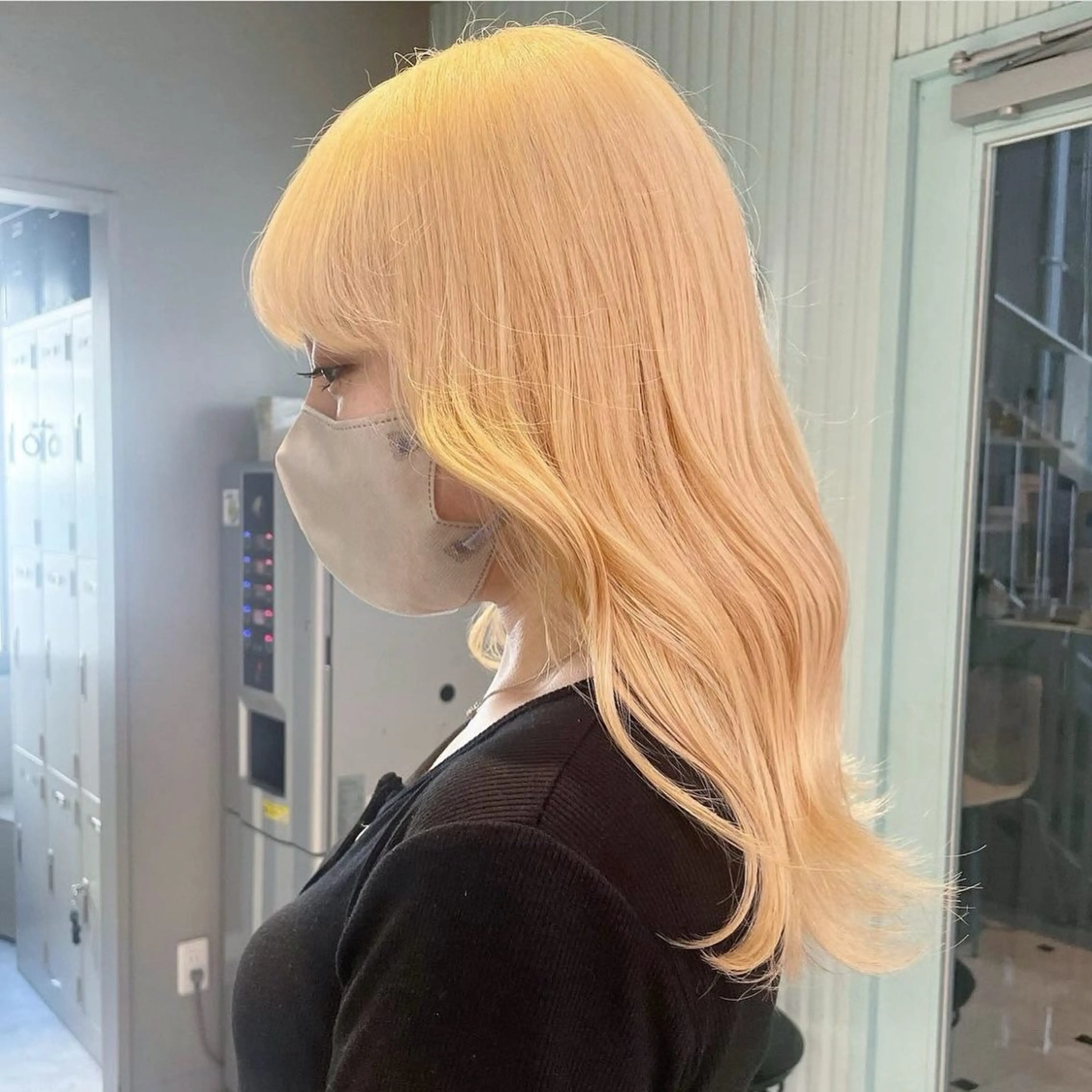 セミロング カラー カット ヘアカラー トリートメント 🩵透明感カラー× 縮毛ボブ🩵ヒナノのヘアスタイル