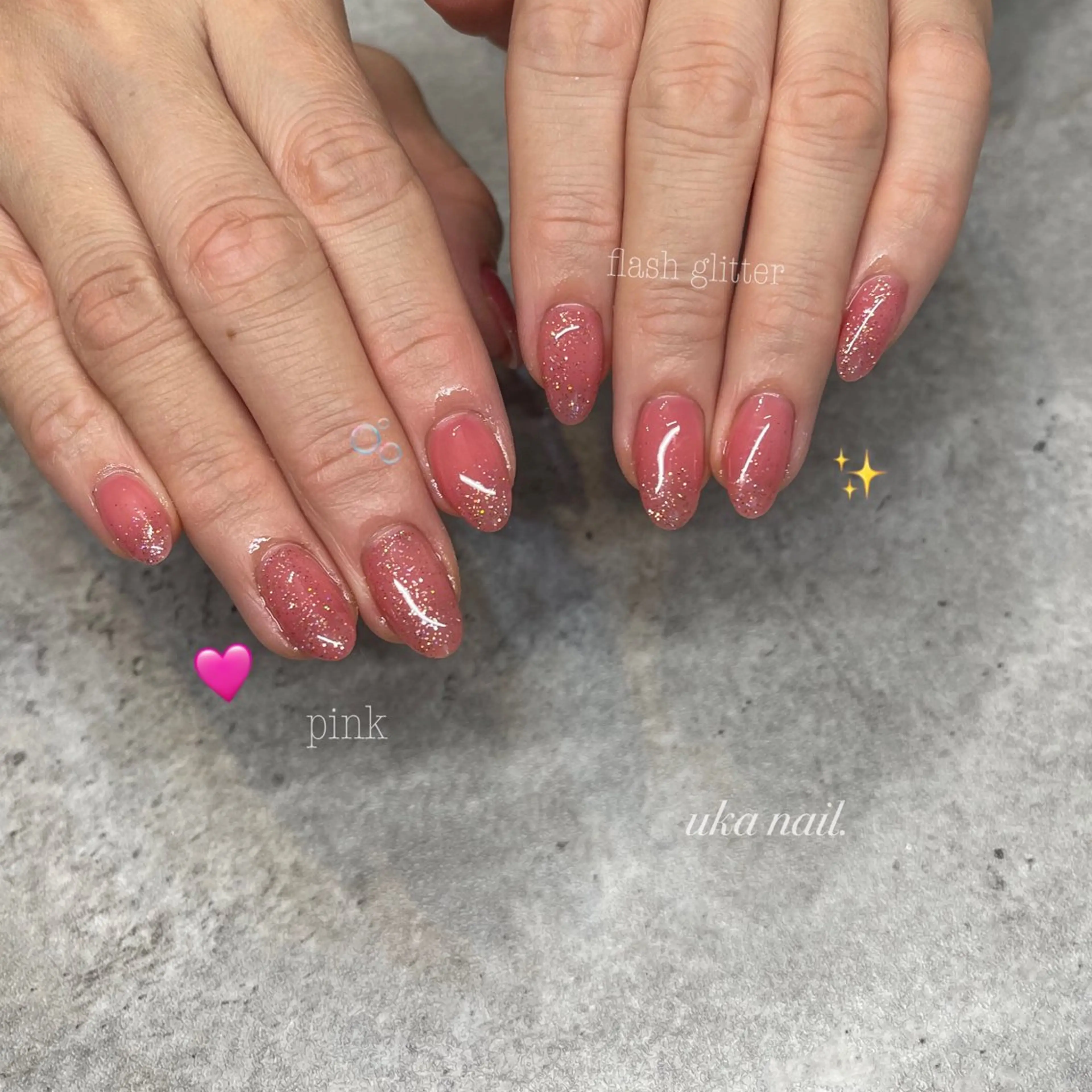 ネイル ピンク シンプルネイル ハンドネイル uka nailのネイルデザイン