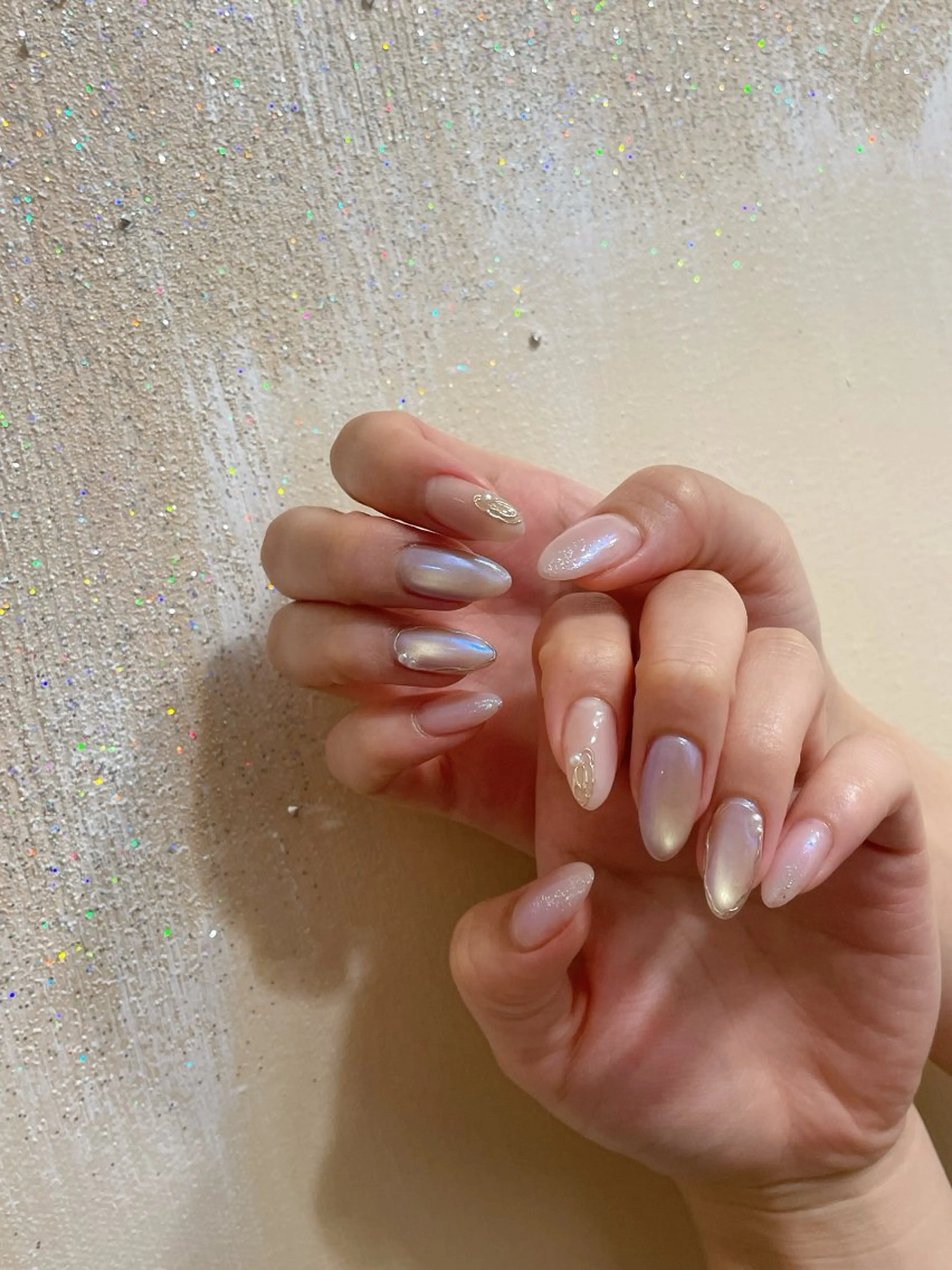 ネイル オーロラネイル フットネイル フレンチネイル ジェルネイル マグネットネイル Mogu nail 二子玉川のネイルデザイン