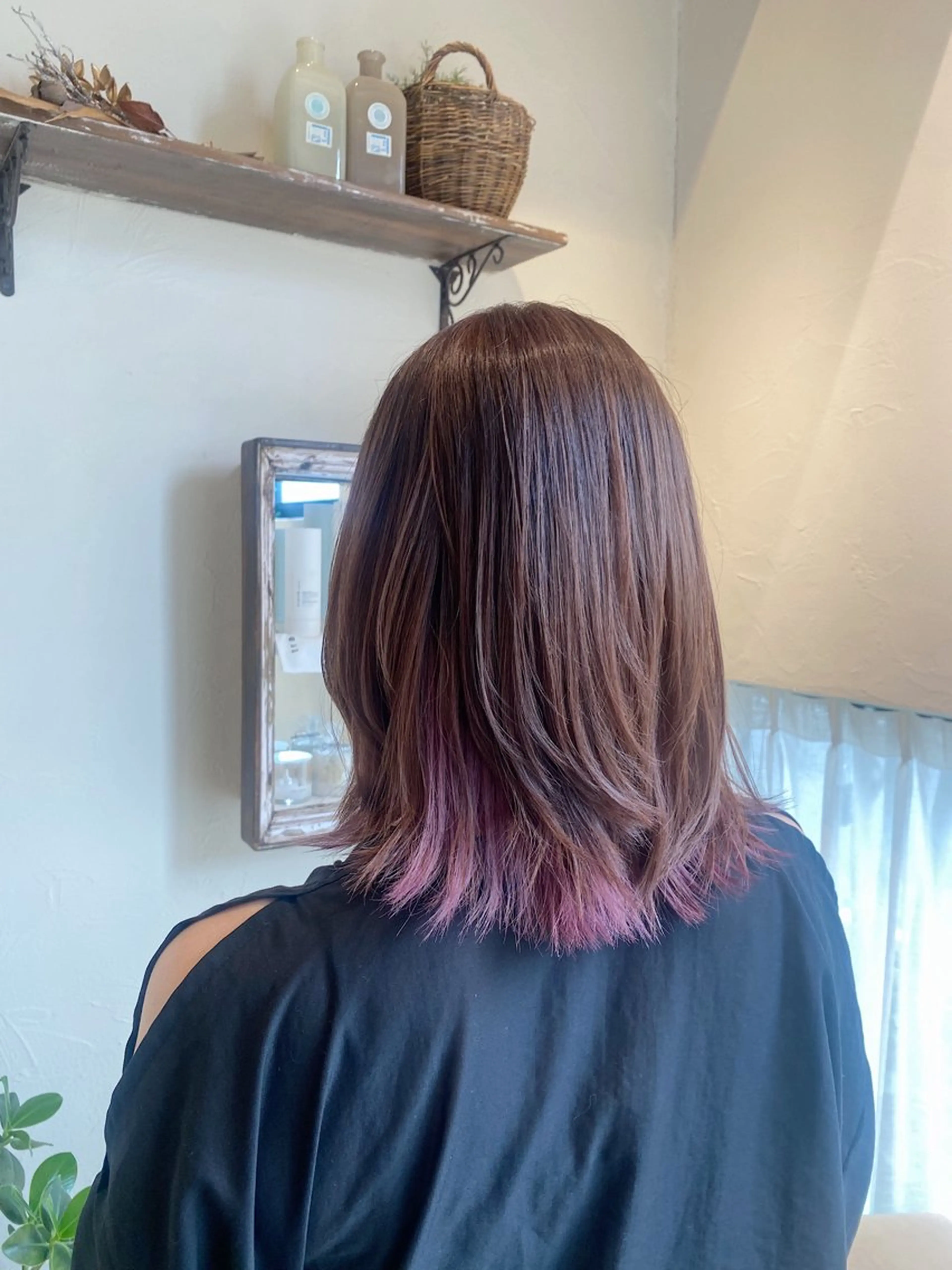 セミロング カラー 艶カラー/ 縮毛矯正 /   タキダのヘアスタイル