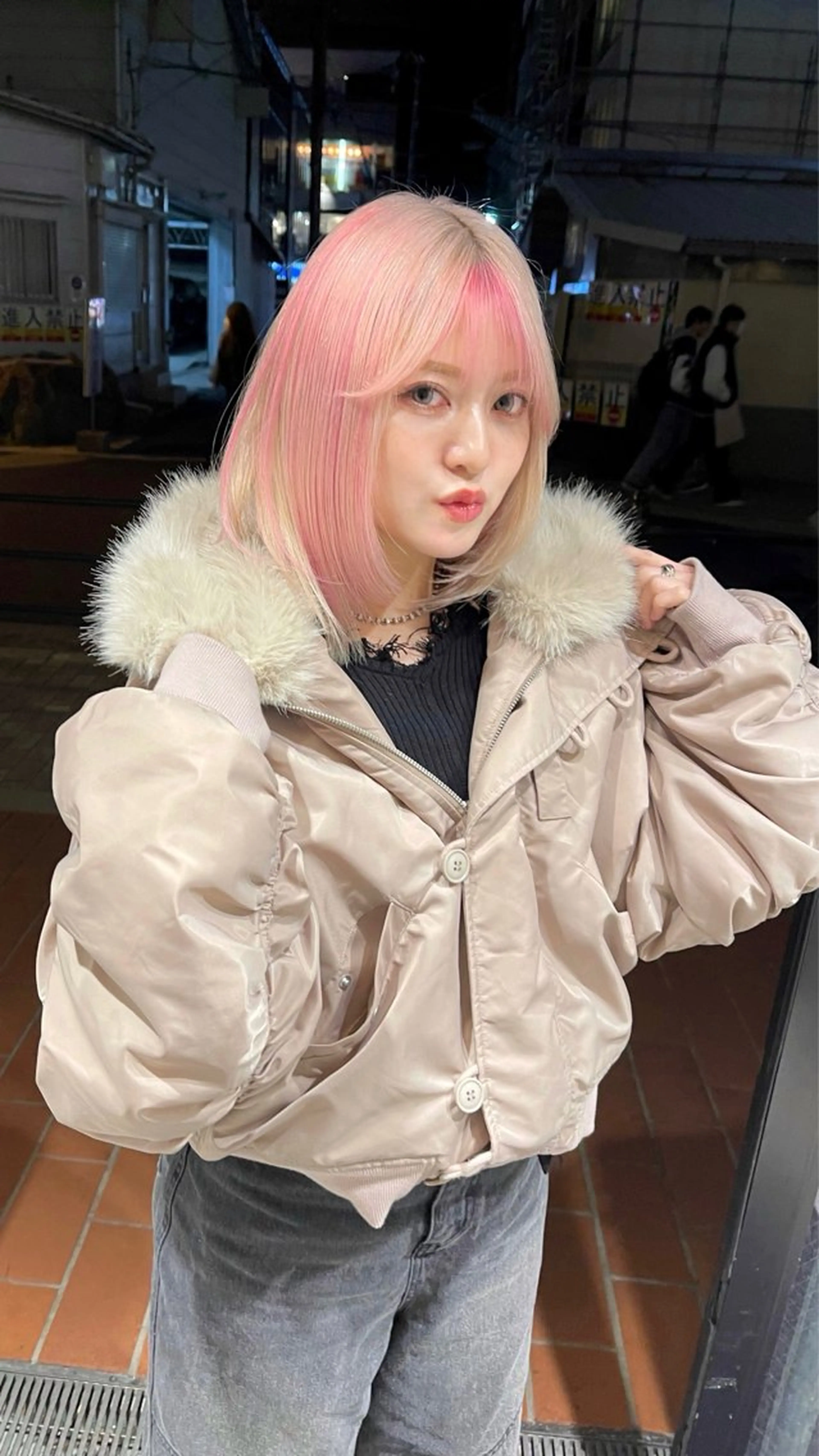 ショート ボブ ヘアカラー 福山 晴香のヘアスタイル