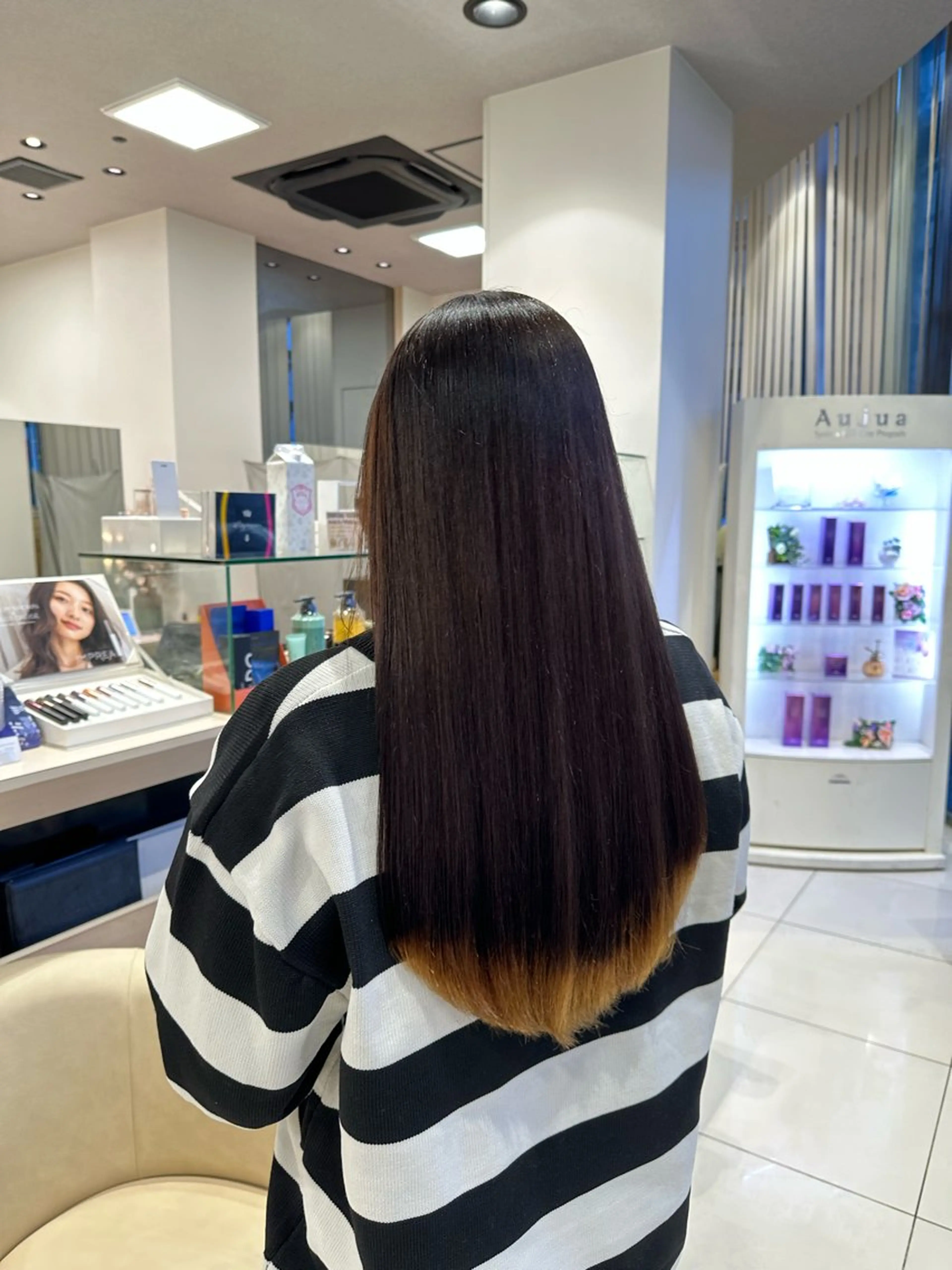 ロング カット クロスパーマ/うる艶 カラー/Kurumiのヘアスタイル