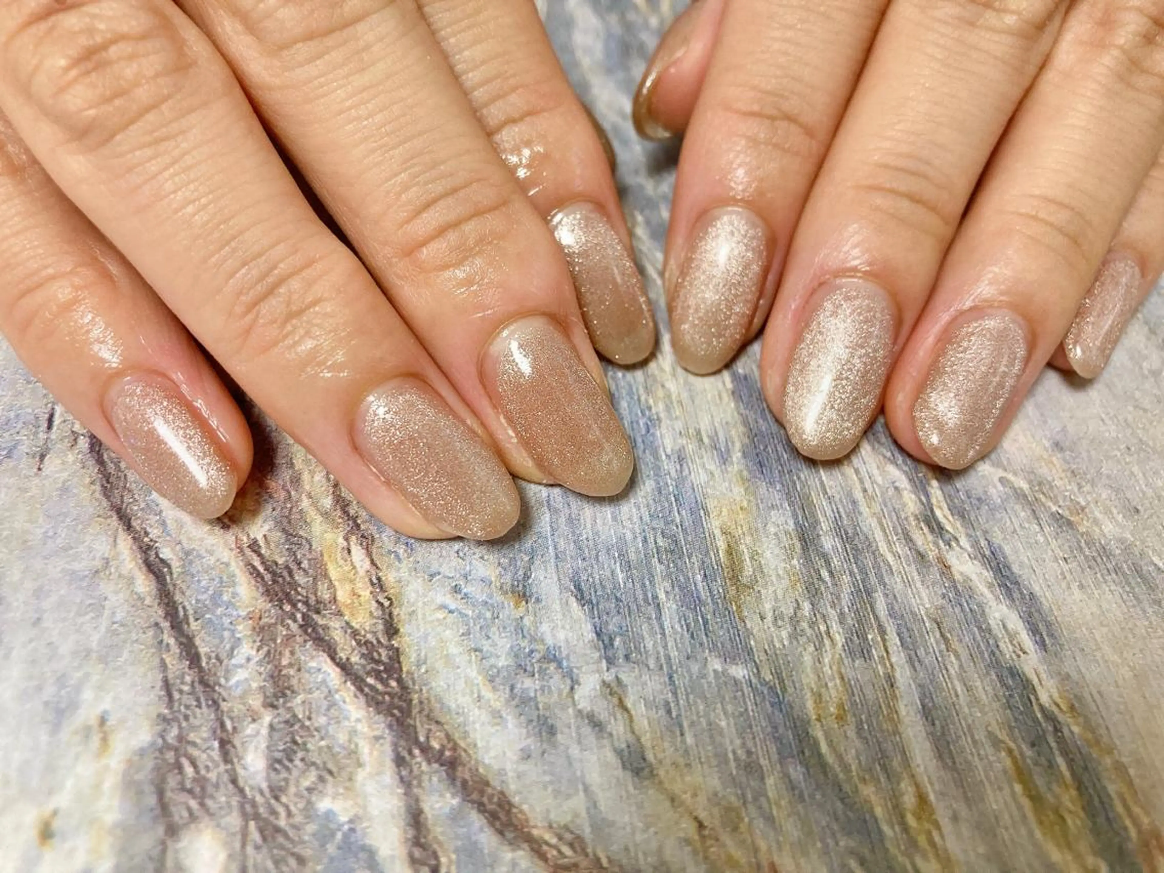 ネイル マグネットネイル ピンク ハンドネイル Mogu nail 二子玉川のネイルデザイン