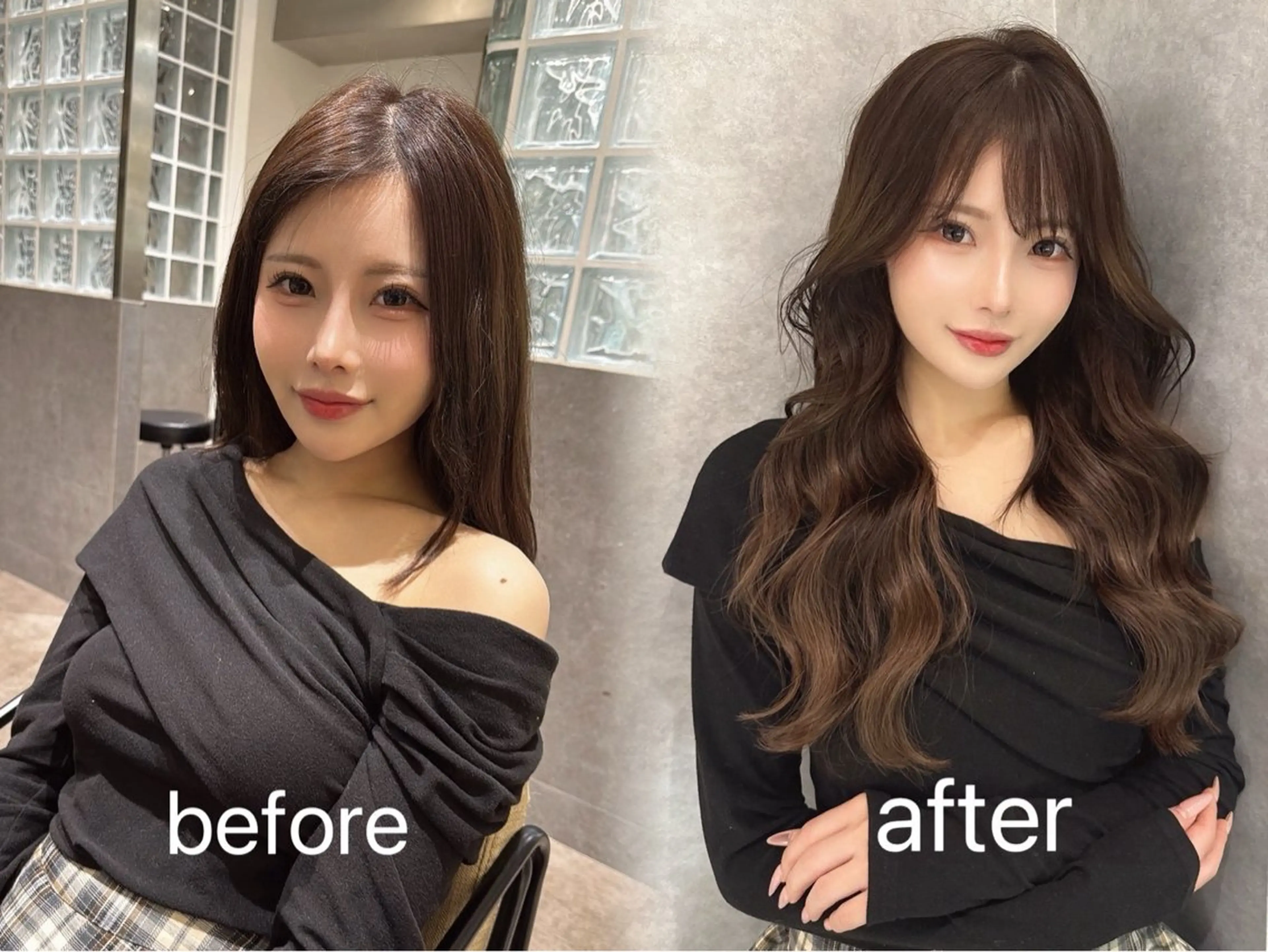 セミロング カット ヘアカラー トリートメント Lond alxeiaのヘアスタイル