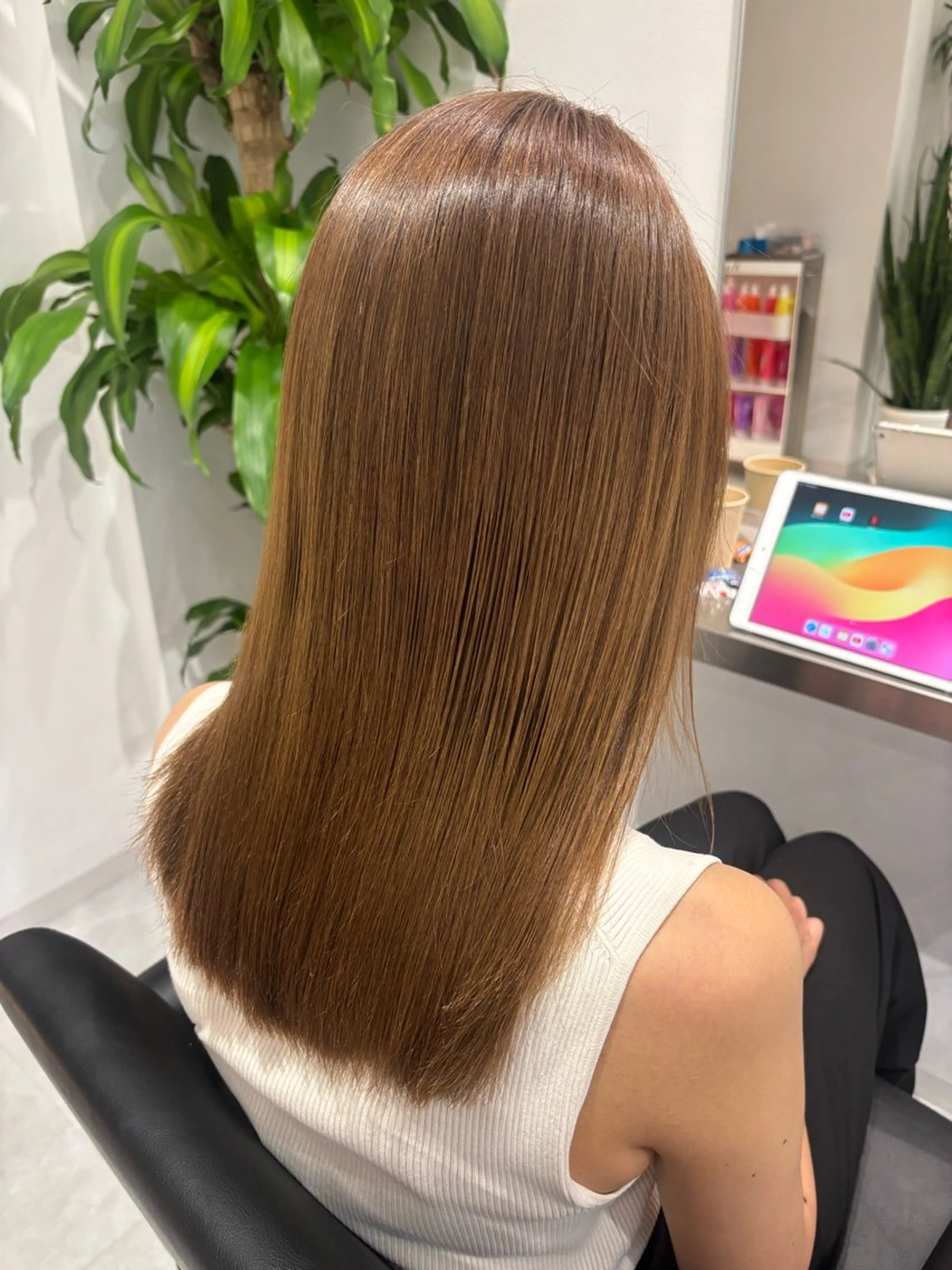 セミロング カラー ベージュカラー ブリーチ ブラウンカラー ケアブリーチ カシス 艶感×抜け感hair /ReLit 正源のヘアスタイル