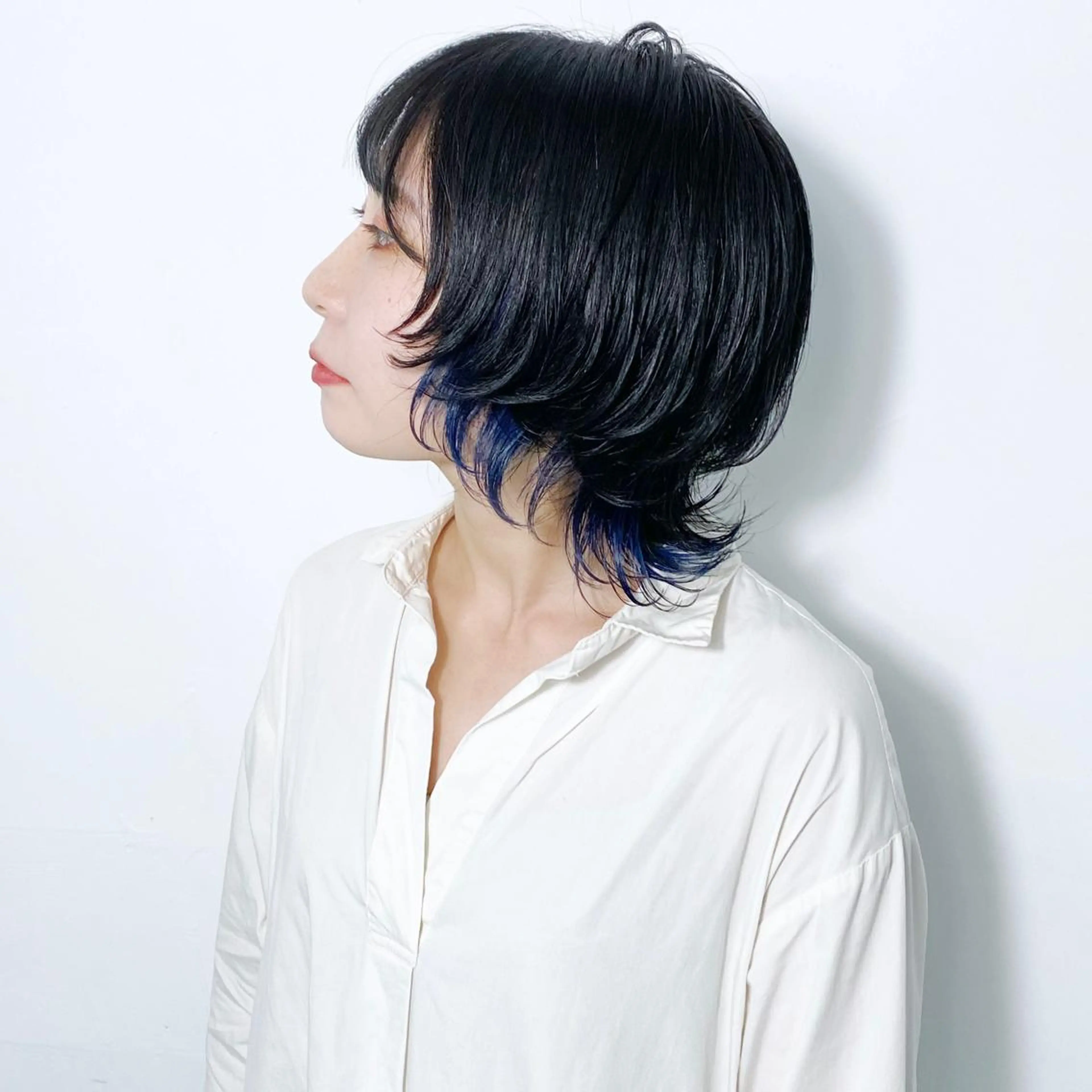 ショート カラー ヘアアレンジ ミストバング ブルーカラー イヤリングカラー  フェイスフレーミング インナーカラー ヘアカラー トリートメント 大橋 拓巳のヘアスタイル