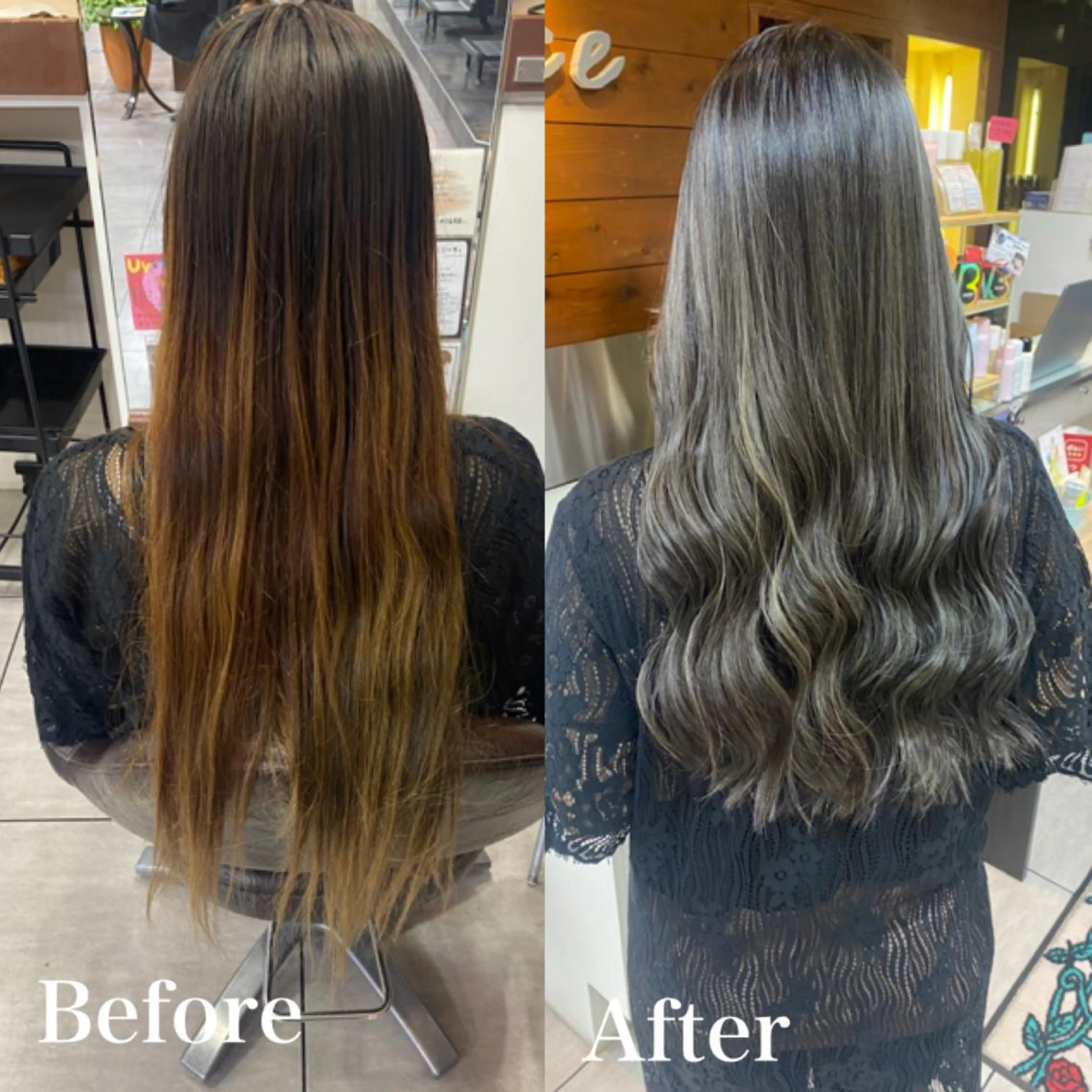 ロング カラー パーマ ヘアアレンジ ヘアカラー HAIRSALONLOOP所属・川上 麻梨阿のヘアスタイル