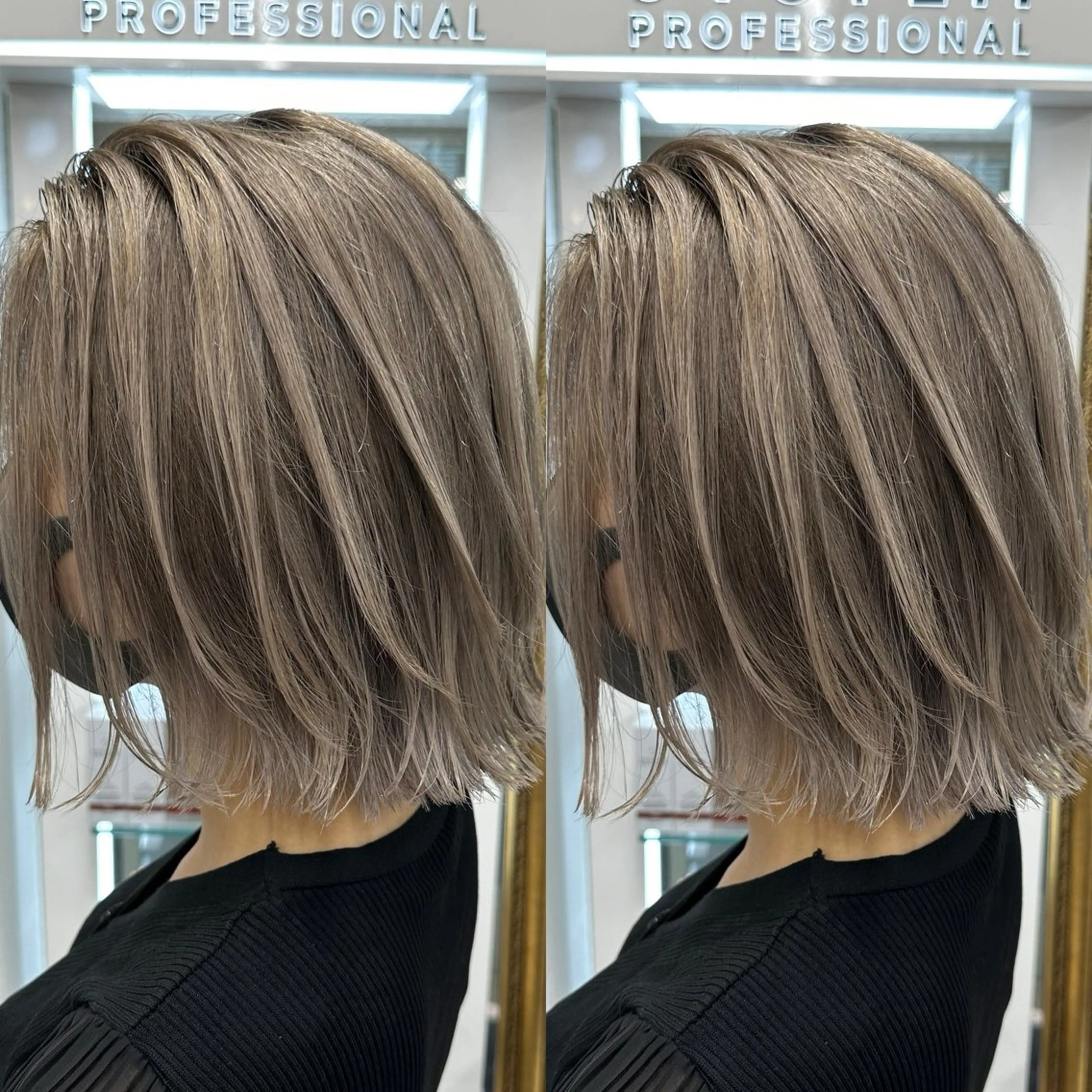 ミディアム カラー ヘアアレンジ ヘアカラー トリートメント 久米 治仁のヘアスタイル