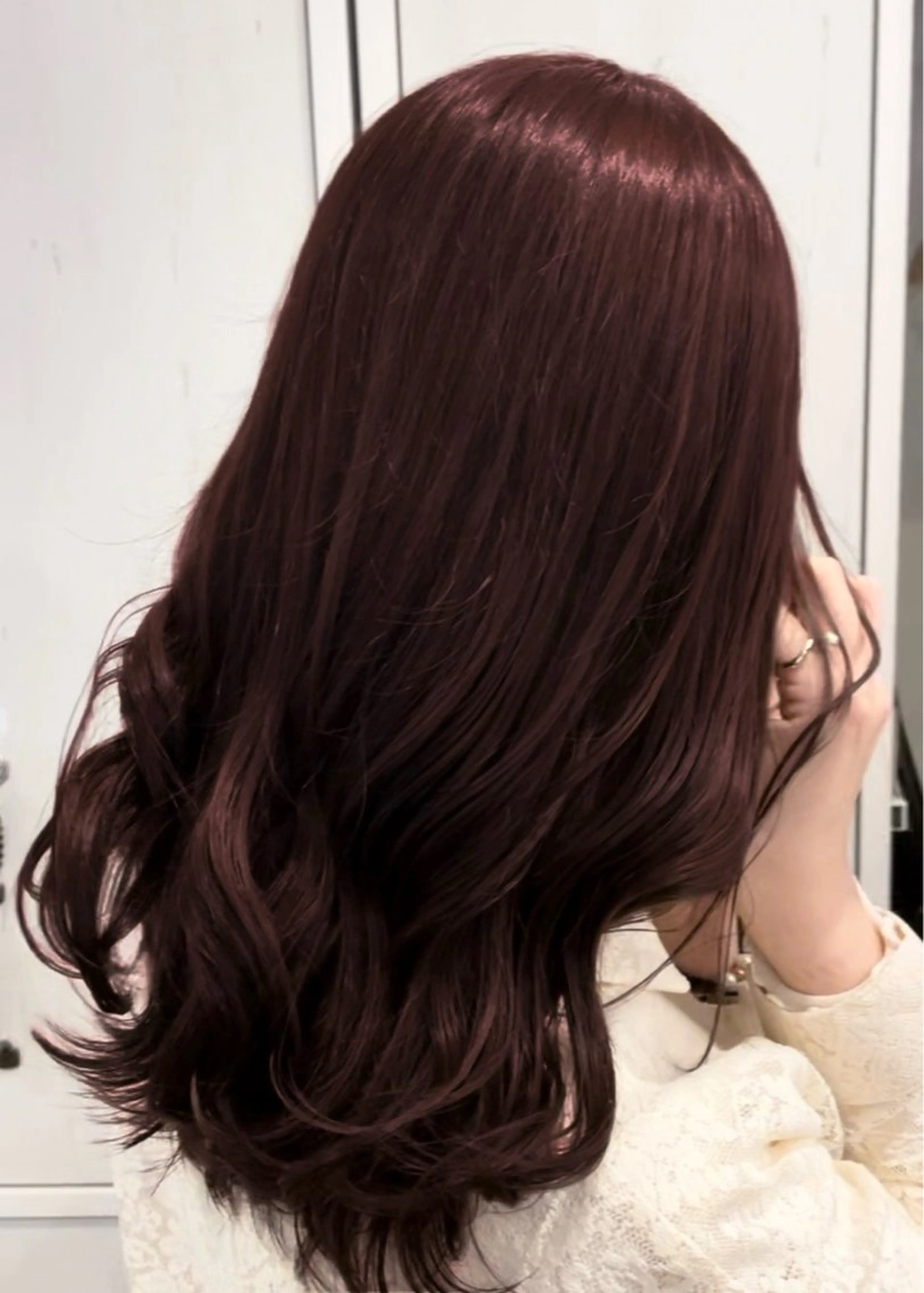 ロング カラー ブラウンカラー ピンクカラー ピンクブラウン カット ヘアカラー トリートメント 暖色/ダブルカラー/ レッド/ kanaのヘアスタイル