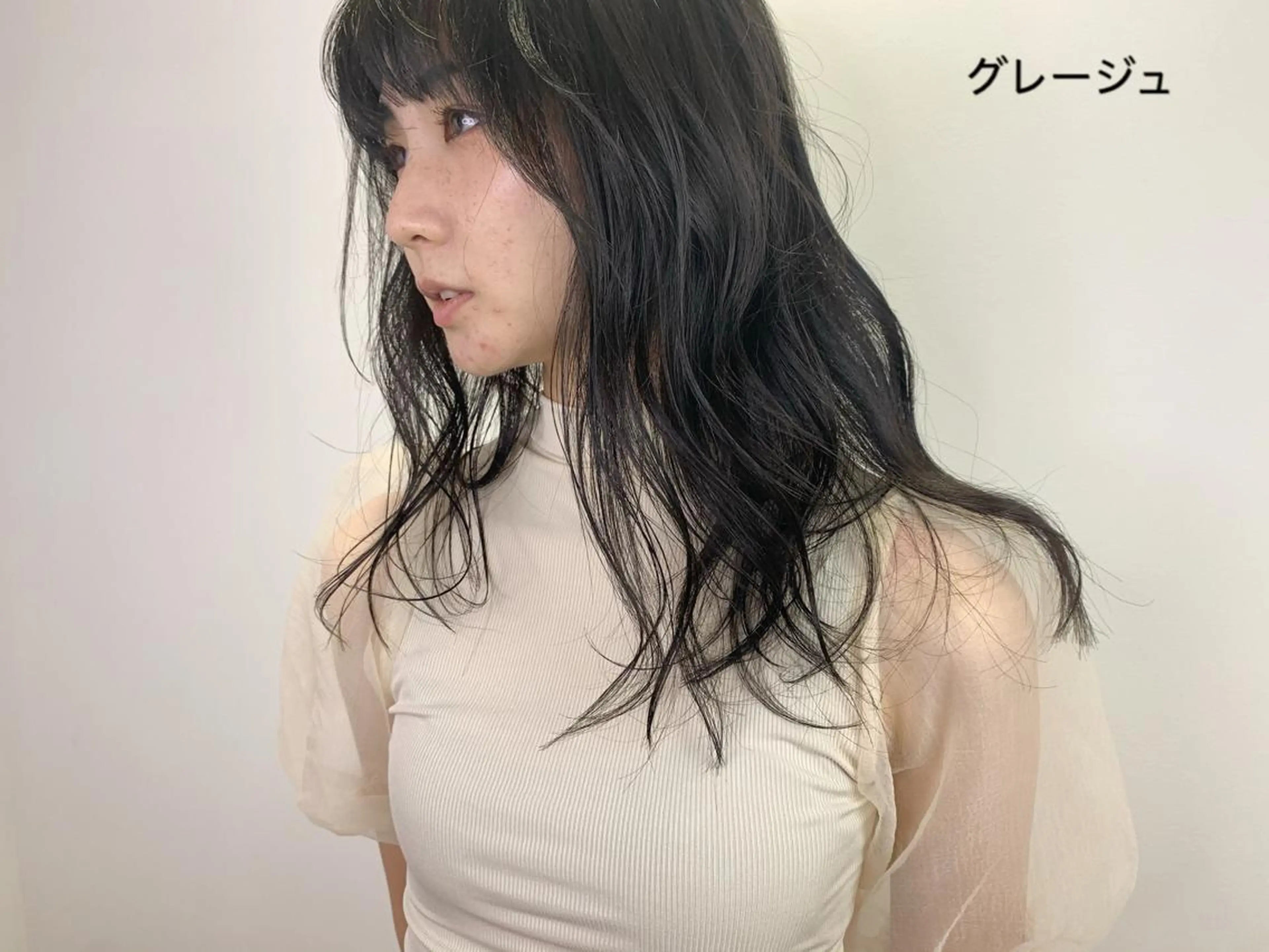 セミロング カラー グレージュ ローズカラー トリートメント SALOWIN神戸三宮店所属・【美髪を叶える】中谷 彰宏（アキ)のヘアスタイル