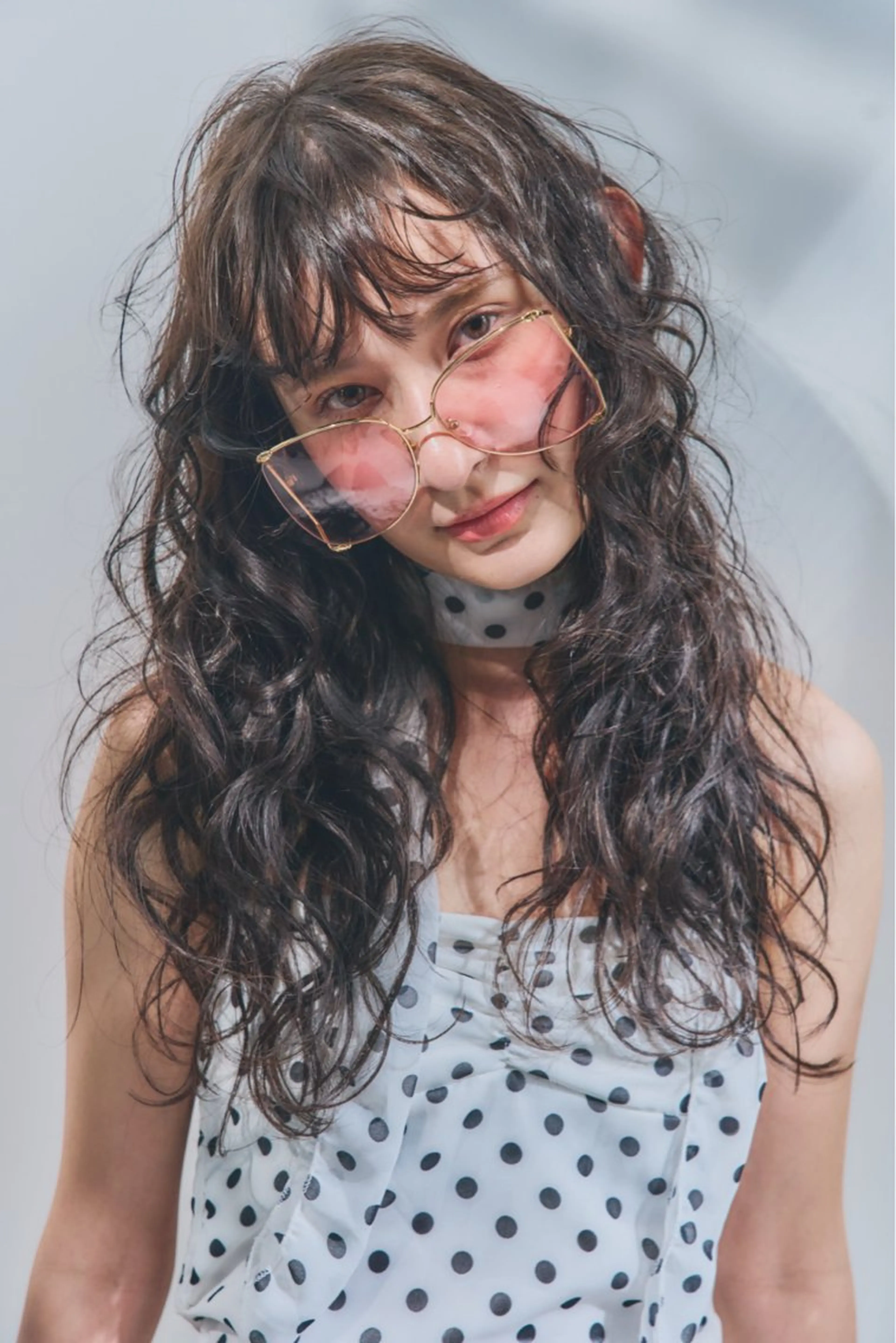 セミロング カット ヘアカラー Iwama momokaのヘアスタイル