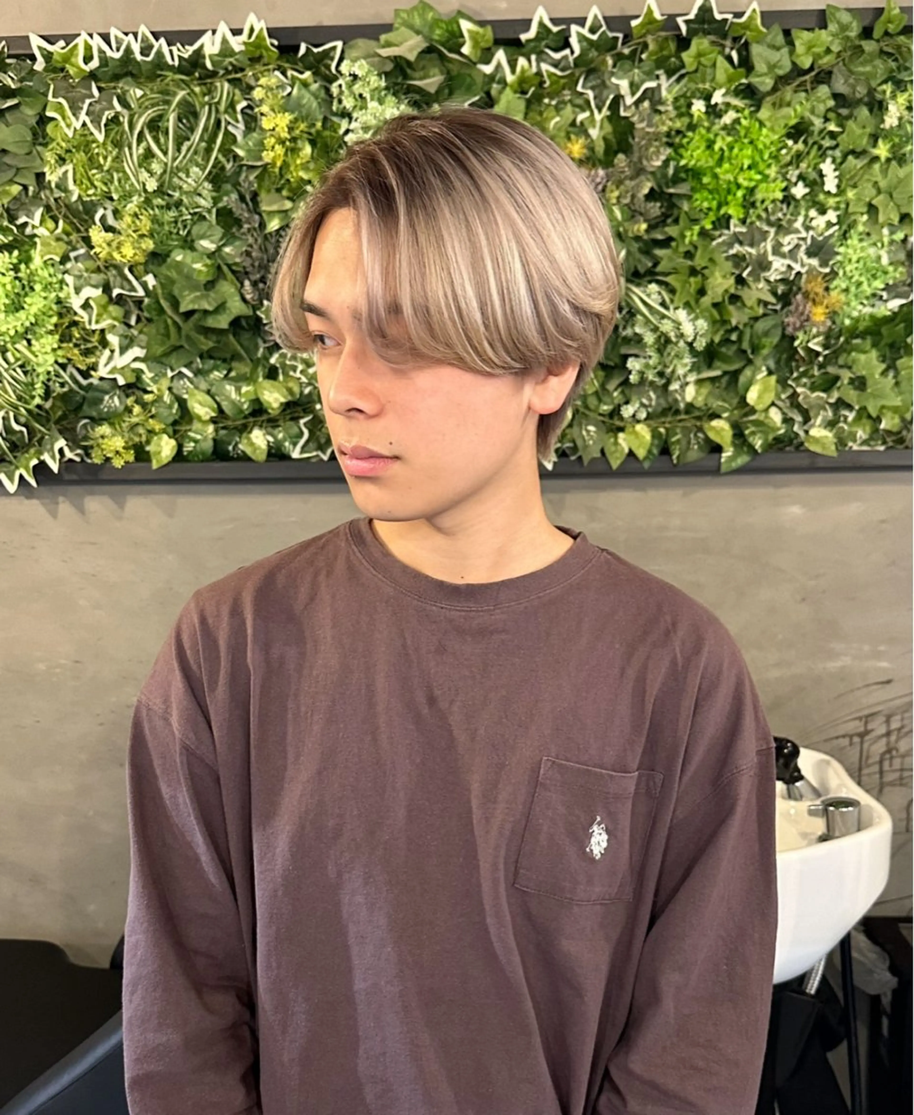 カラー メンズ メンズバレイヤージュ バレイヤージュ ヘアカラー 森本 笑のヘアスタイル