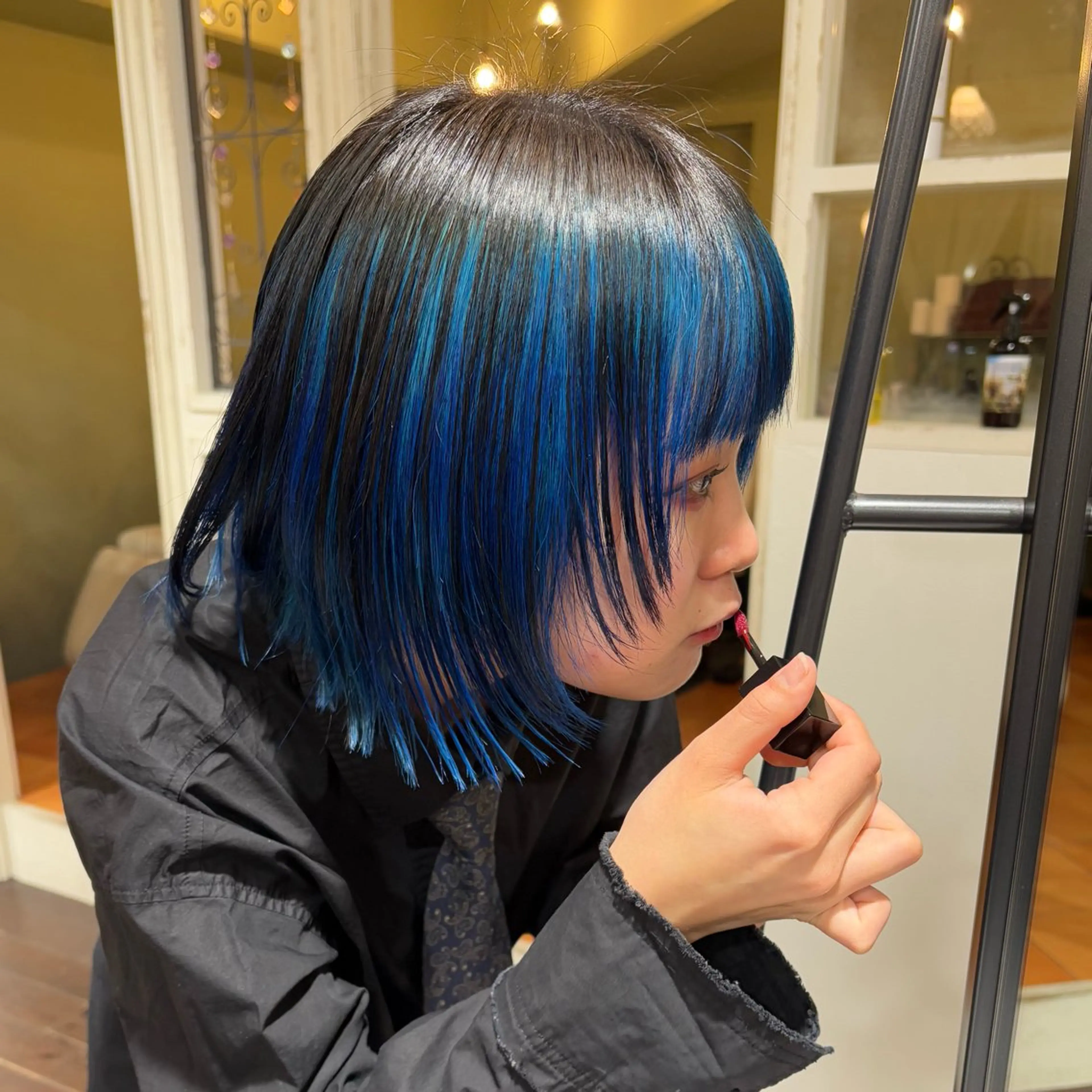 ショート カラー ブルーカラー グラデーションカラー インナーカラー ボブ パ ルのヘアスタイル