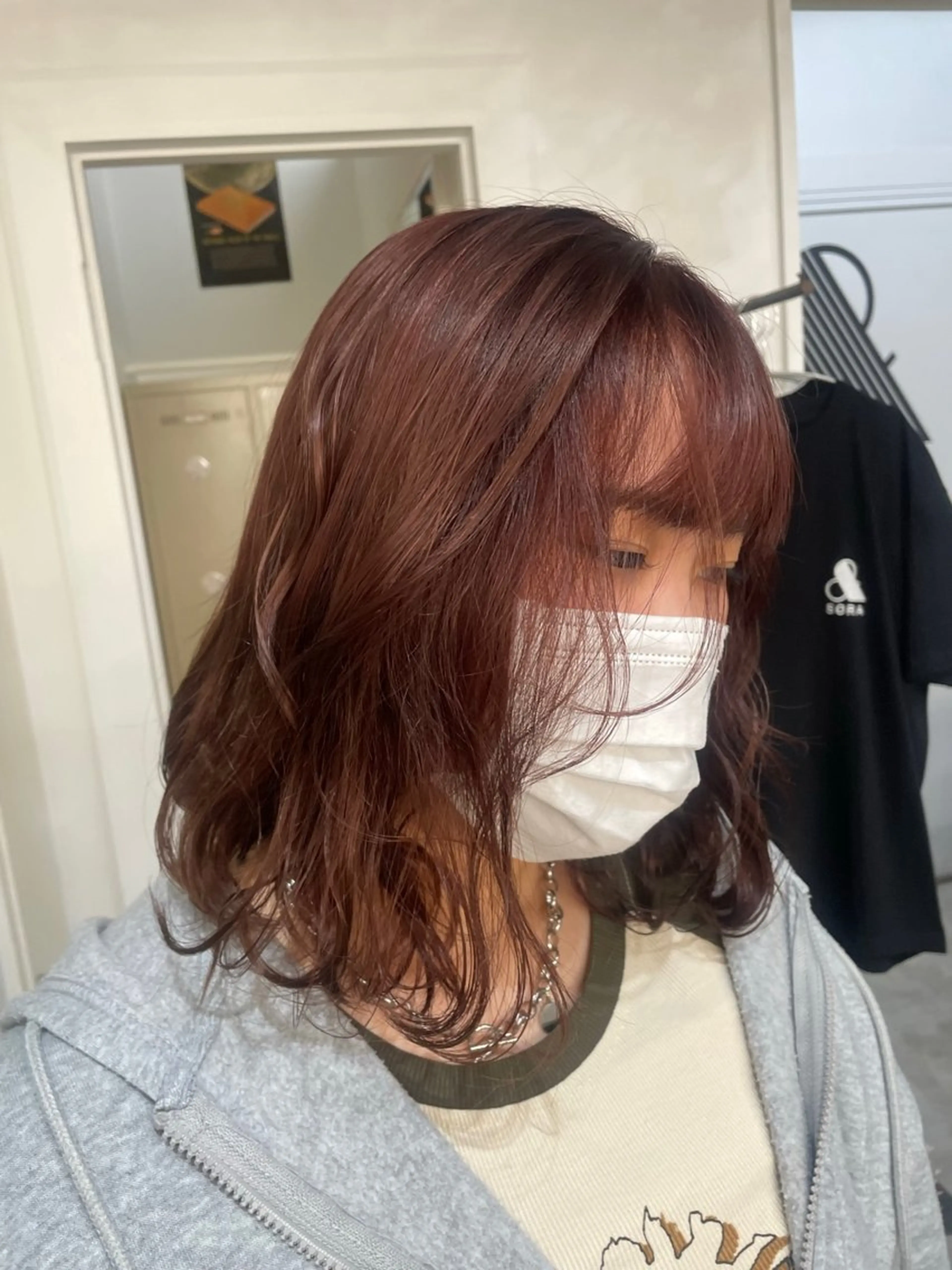ミディアム ボブ ヘアカラー カット モデル募集/ホノカのヘアスタイル