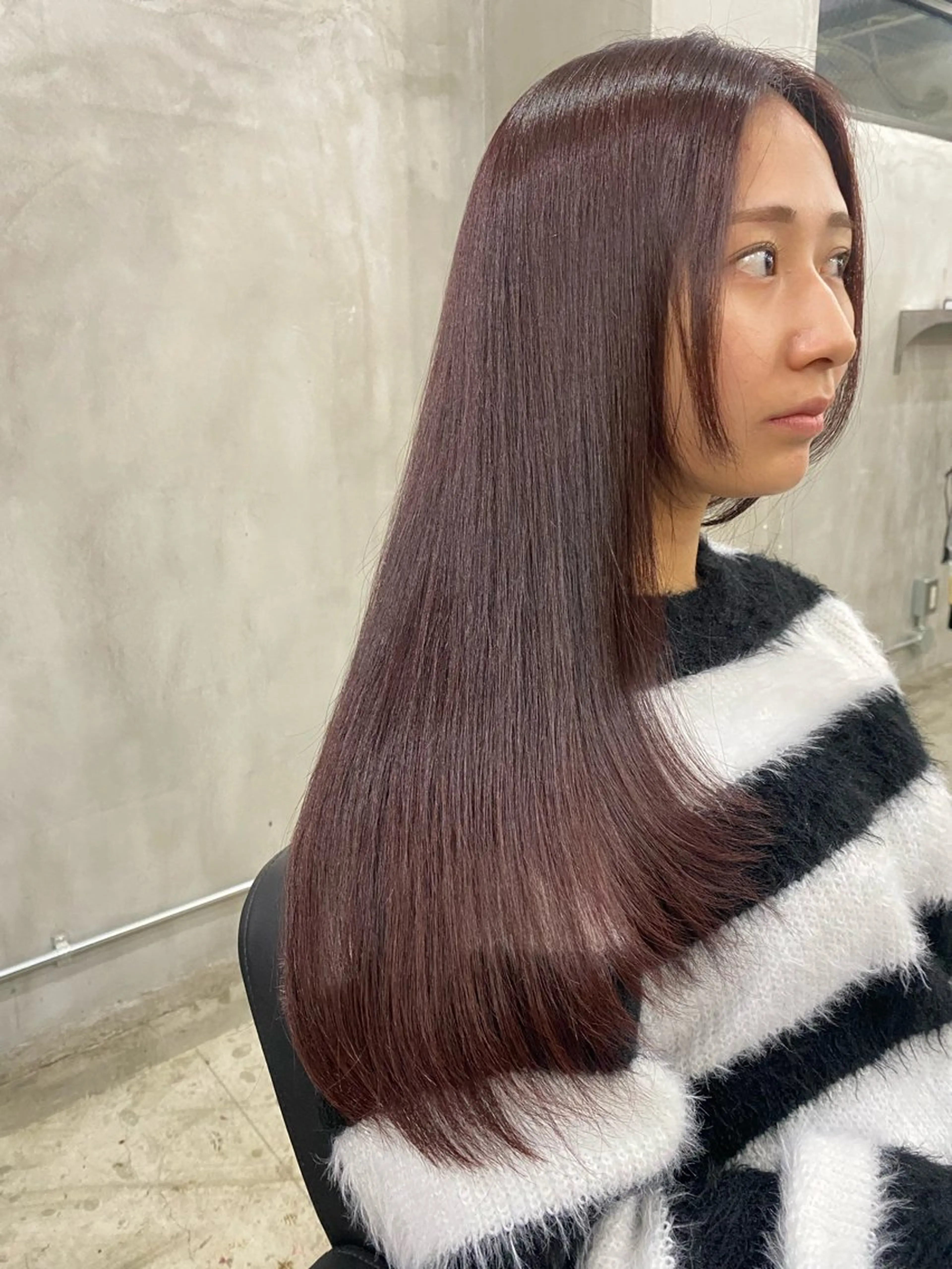 セミロング 髪質改善 ヘアカラー トリートメント Ra-Ffichi by siun所属・宮田海聖 ナチュラル/美髪のヘアスタイル