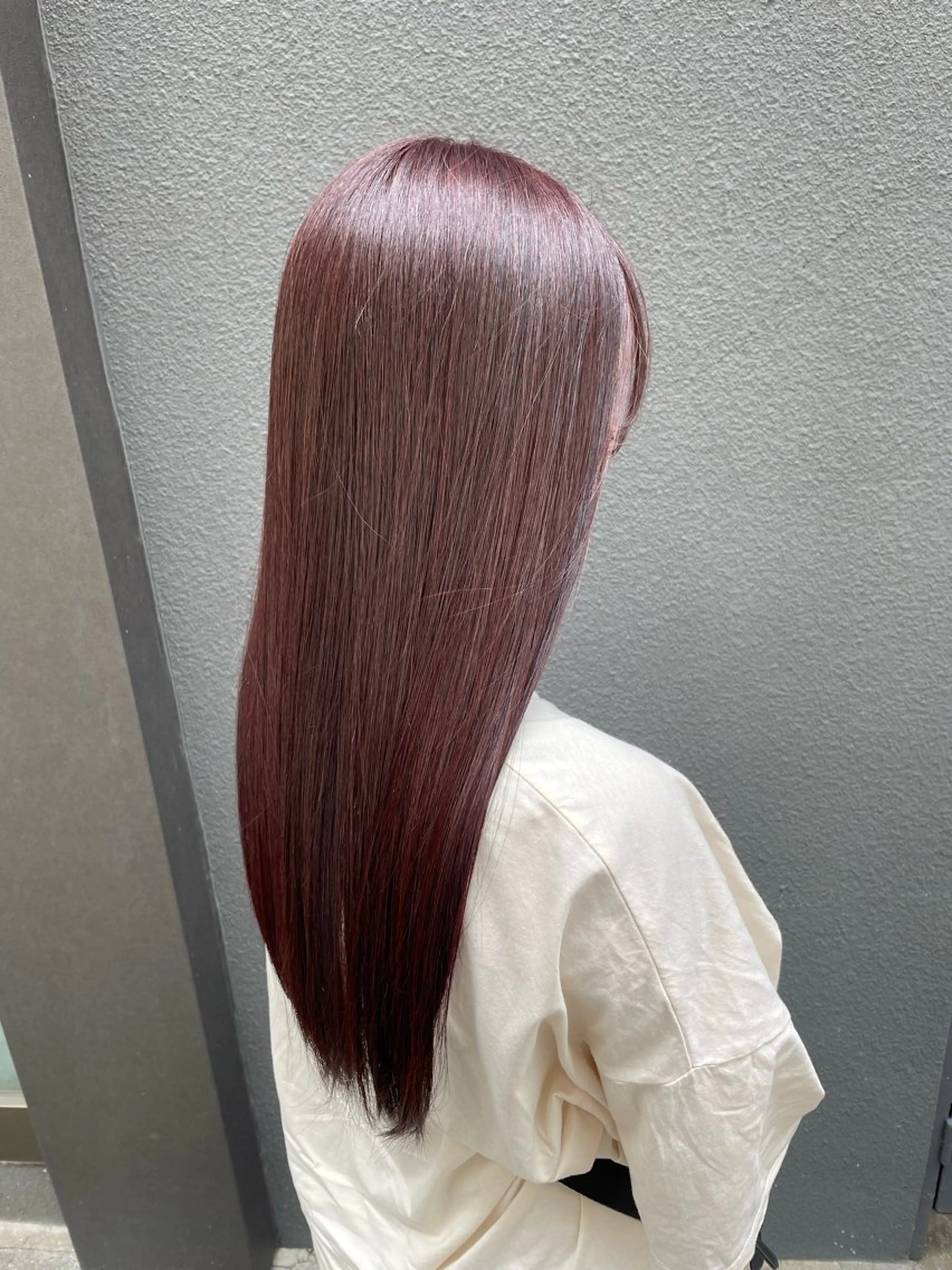 ロング ピンクブラウン ヘアカラー トリートメント ヘッドスパ アンナ 髪質改善/縮毛矯正のヘアスタイル