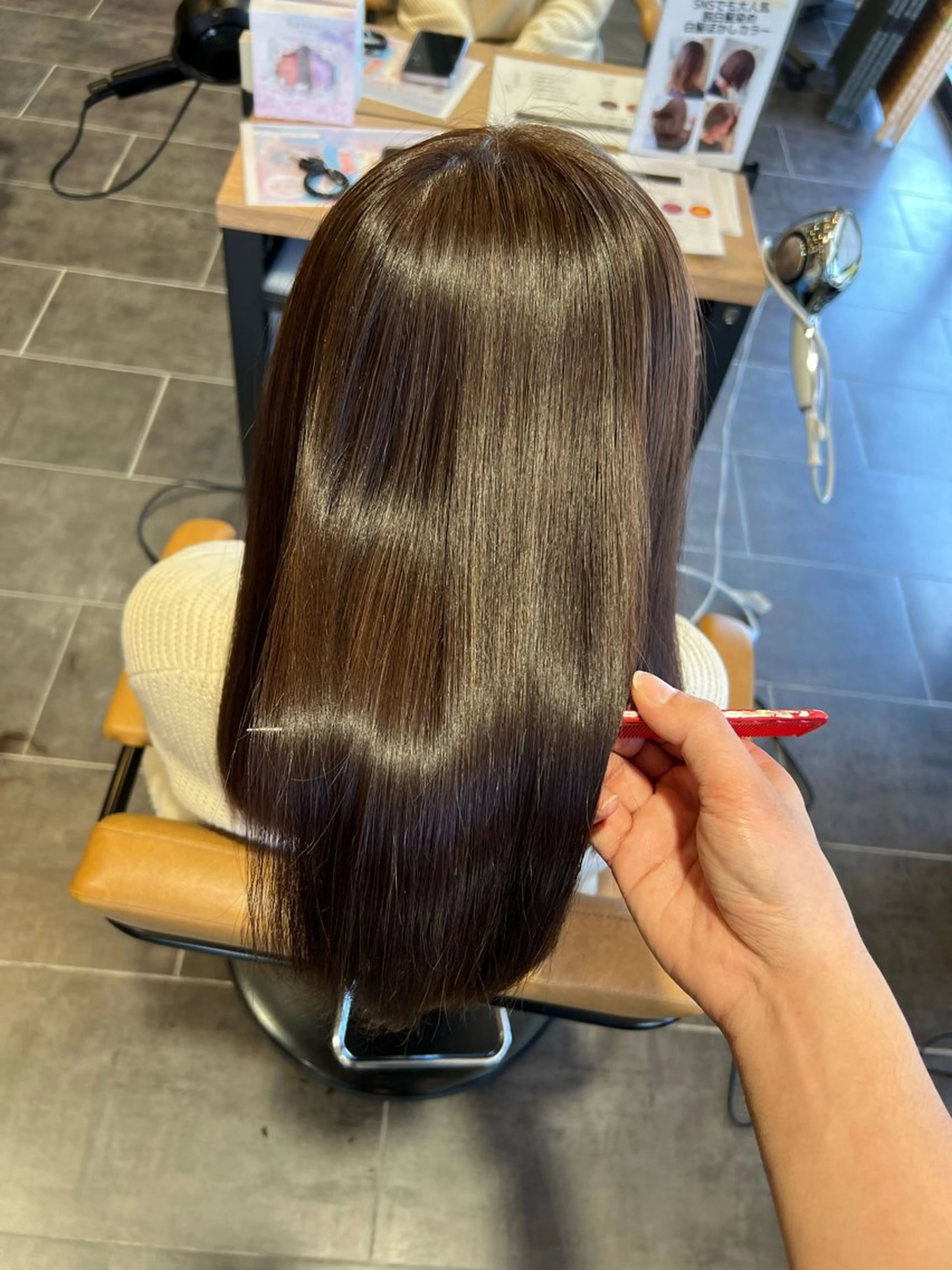 ミディアム カラー ツヤ髪の匠 山本晃太のヘアスタイル