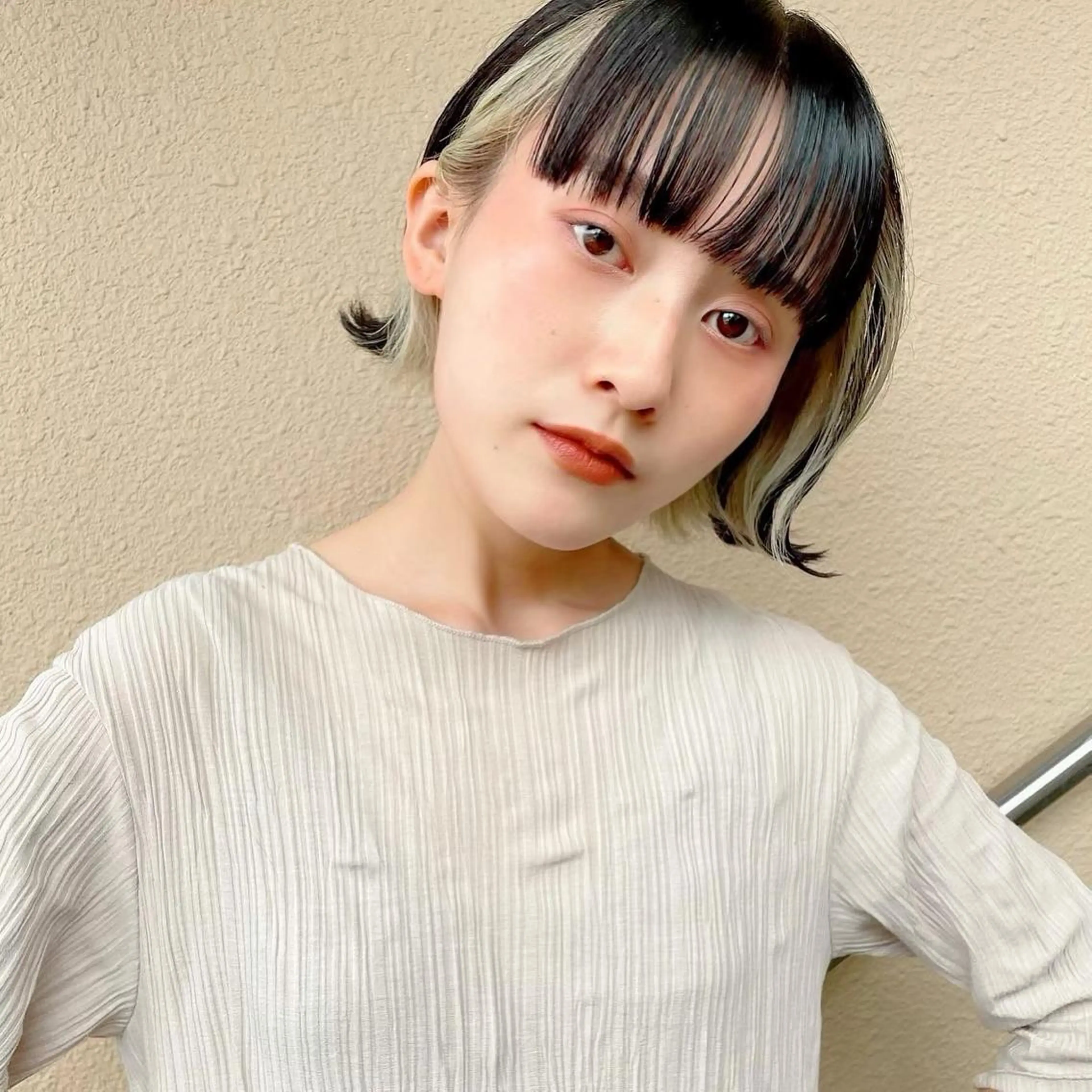 ミディアム カラー fifth所属・センターパート／マッ シュ／パーマ　あさみのヘアスタイル