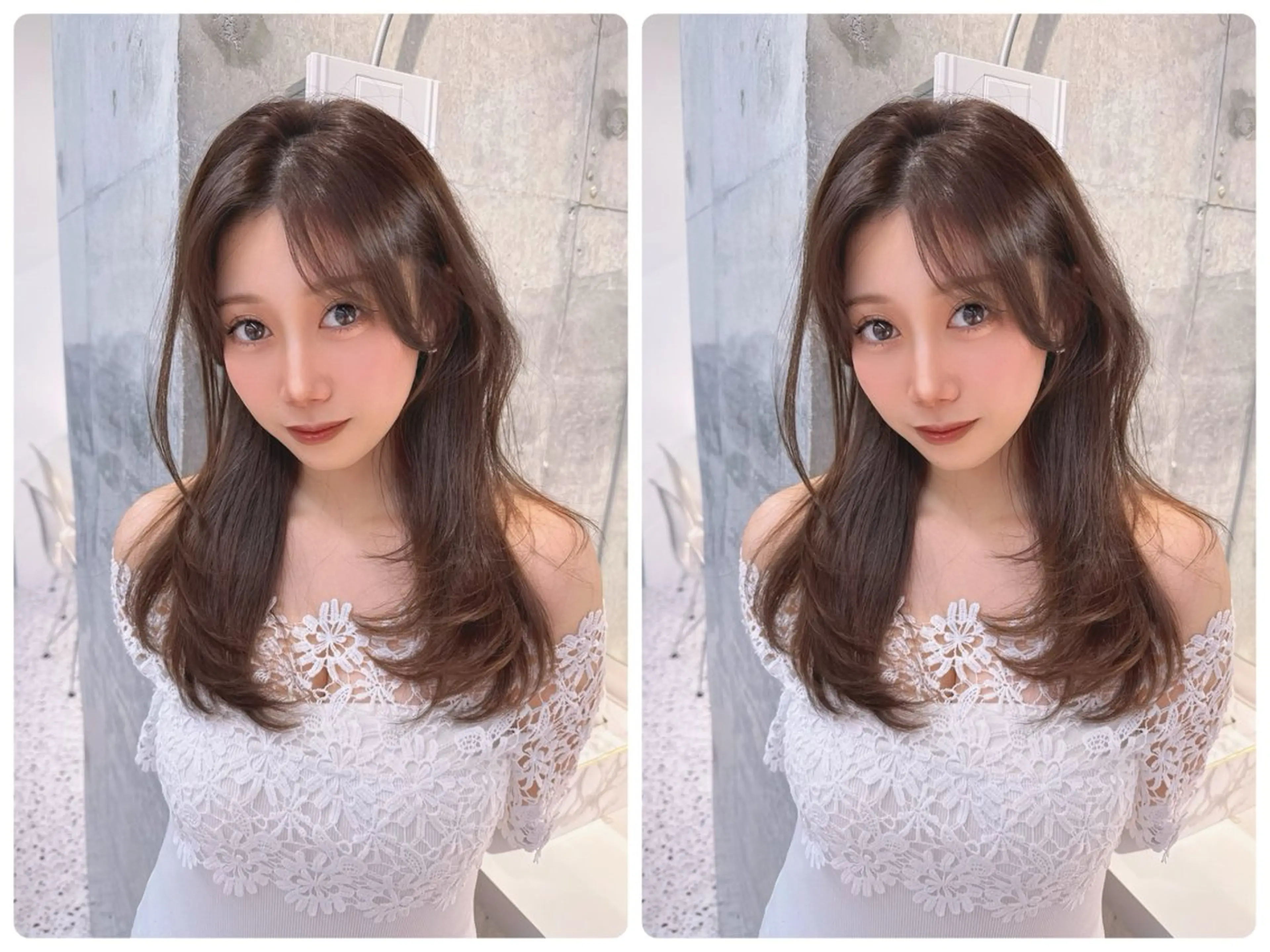 セミロング カラー ブリーチ 透明感カラー ブリーチなしカラー 髪質改善 韓国風ヘア カット ヘアカラー トリートメント ✨韓国風レイヤー /髪質改善✨山下　遥のヘアスタイル