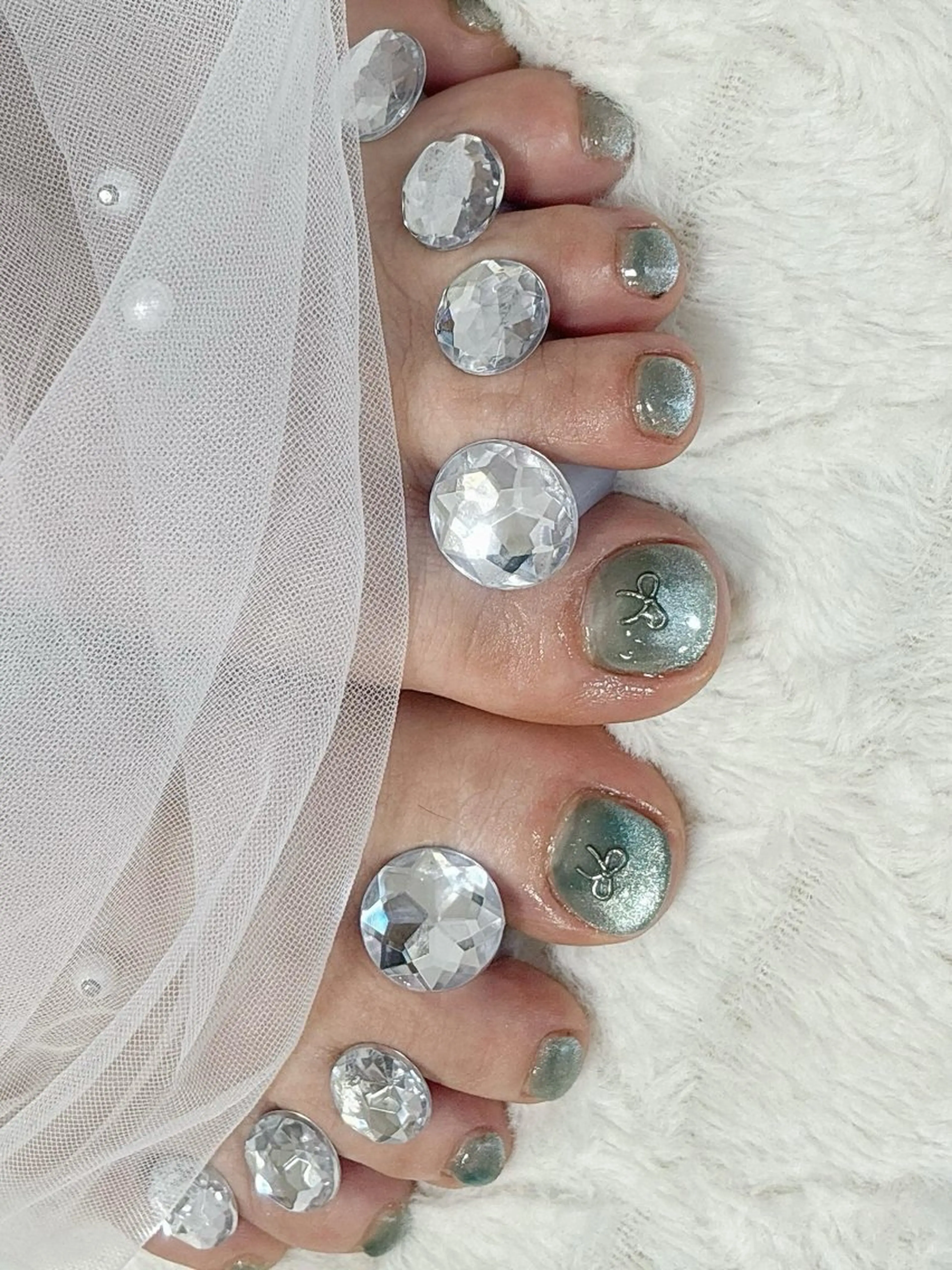 ネイル グラデーション マグネットネイル フットネイル nail salon はるりのネイルデザイン