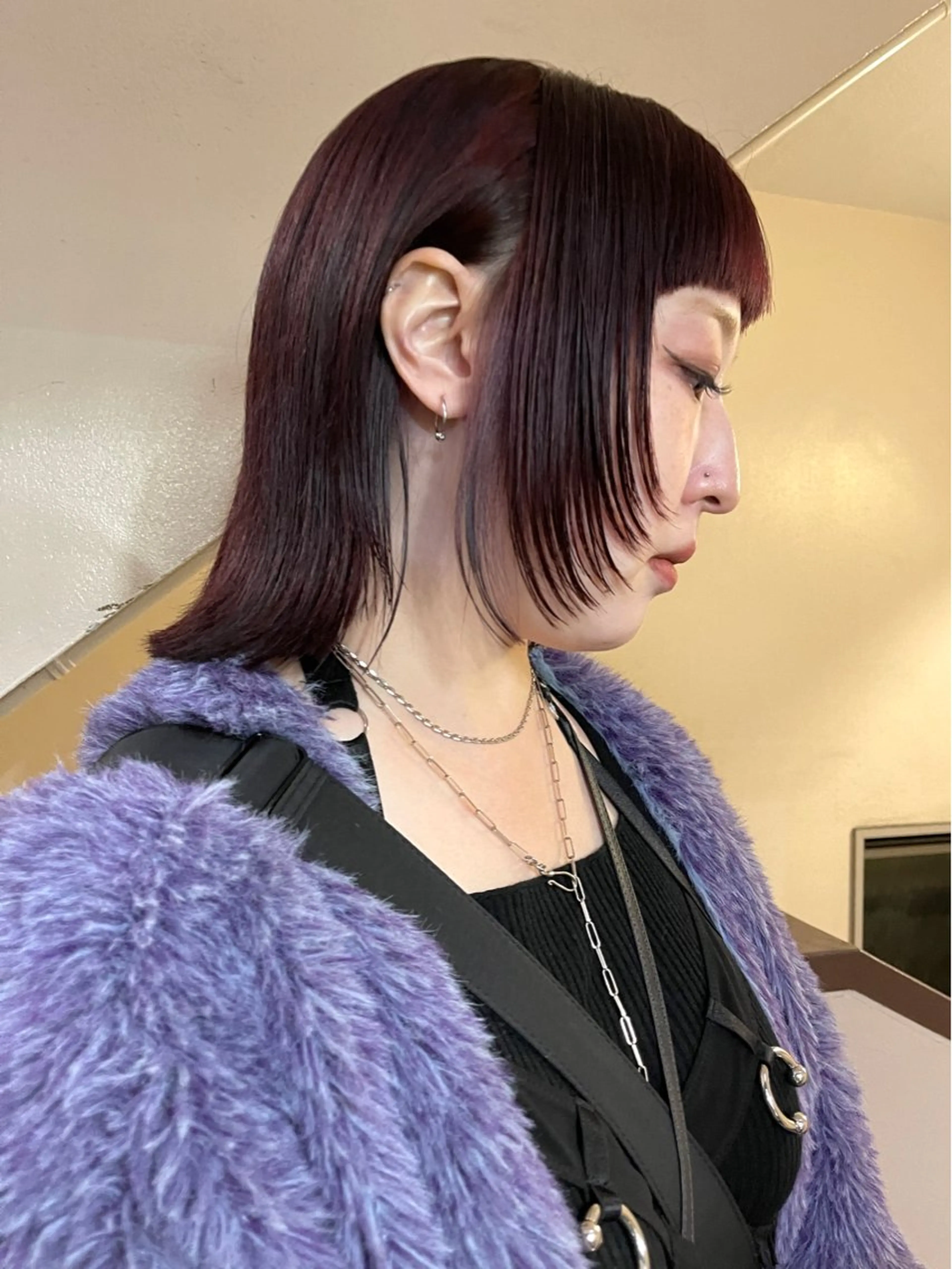 ミディアム カラー カット ヘアカラー トリートメント ヘアセット 安部佑哉/ハイトーン /レイヤー/グランジのヘアスタイル