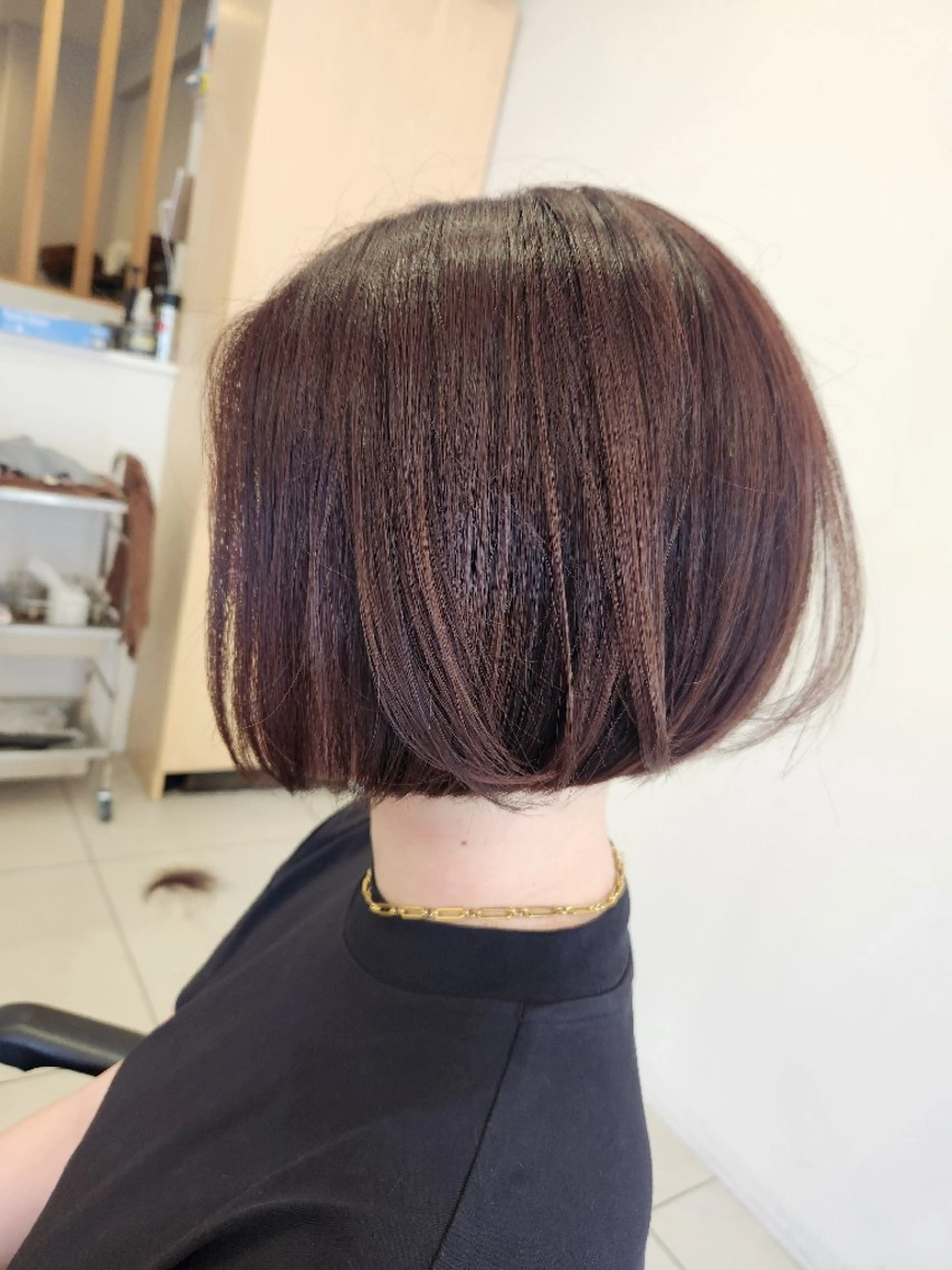 ミディアム ボブ カット 縮毛矯正 トリートメント レイヤー/ショート /韓国ヘアー野口勇真のヘアスタイル