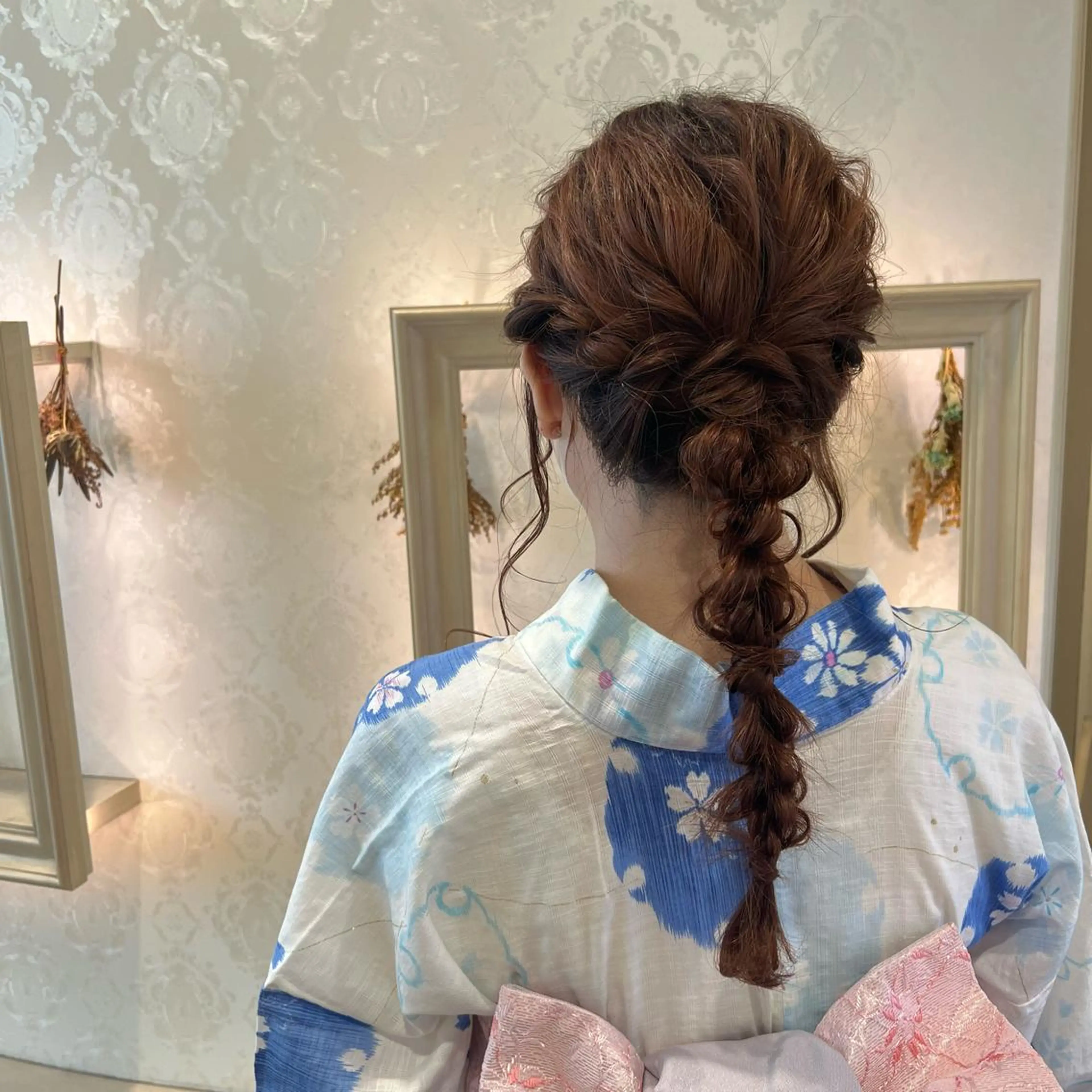 ヘアアレンジ 浴衣 SALOWIN川崎WEST店所属・🌷川崎/アレンジ/ 暖色ボブ/コトネ🌷のヘアスタイル