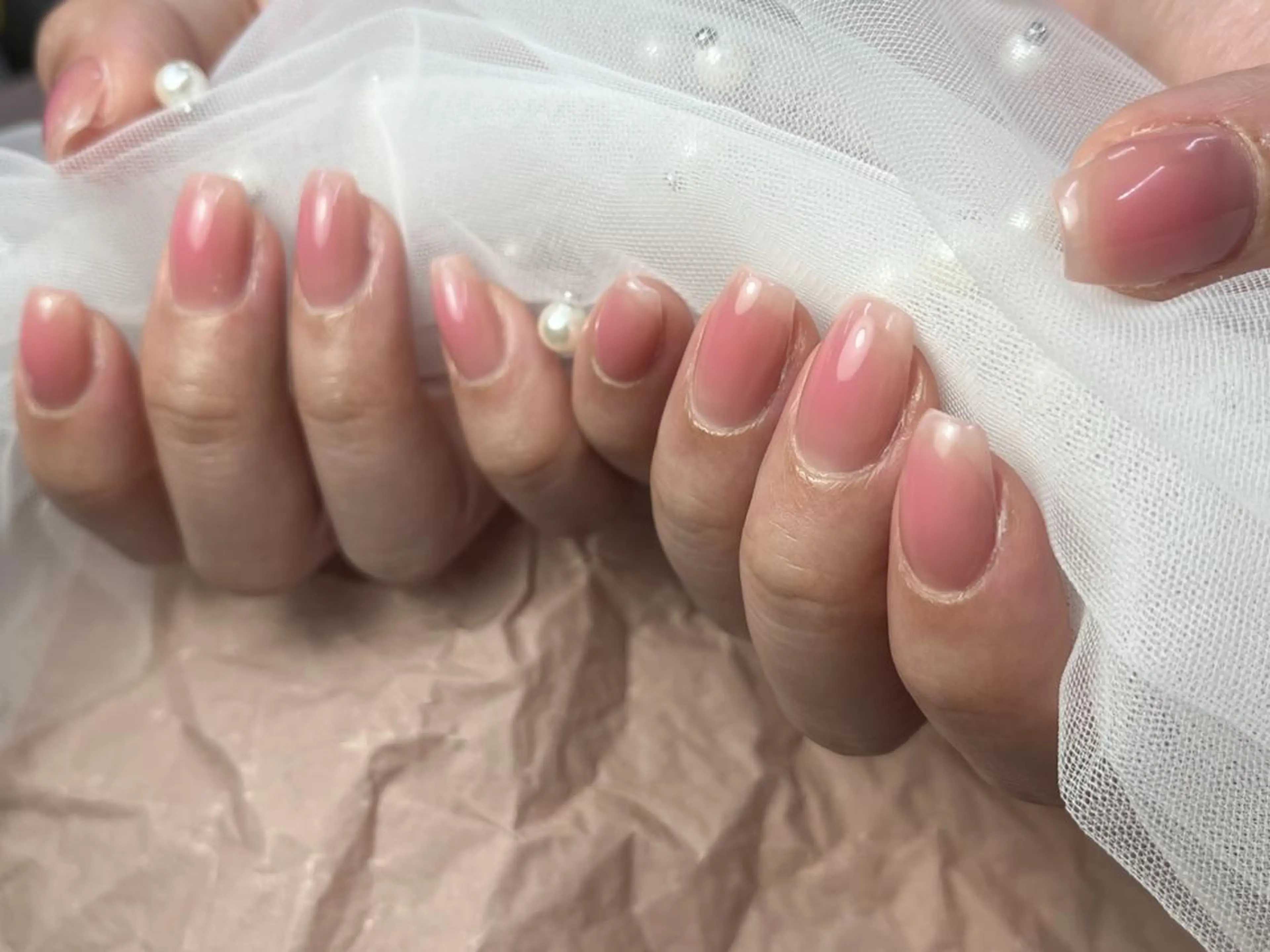 ネイル グラデーション ピンク シンプルネイル ハンドネイル ToliyDeliy Nail Salonのネイルデザイン