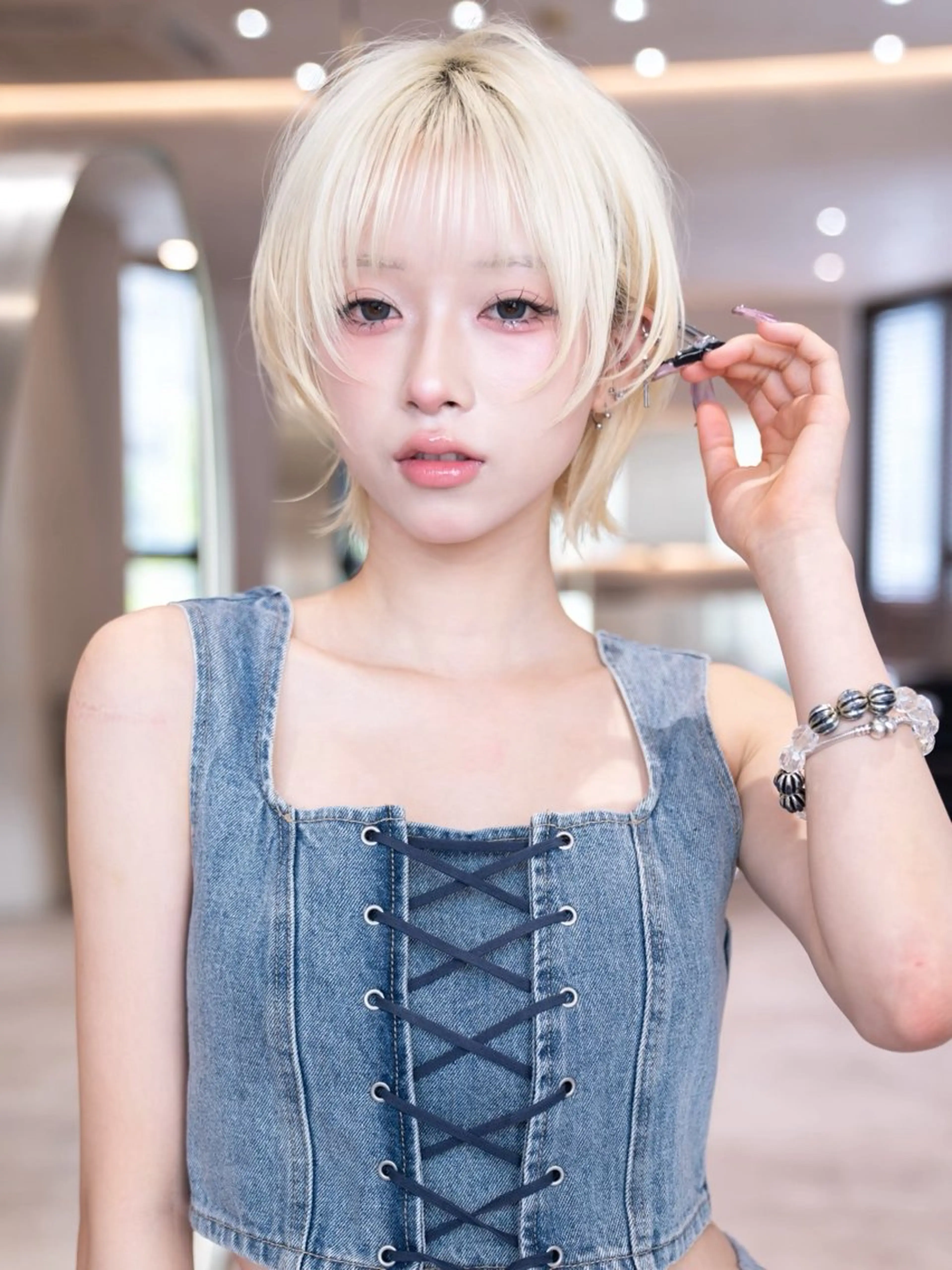 ミディアム カラー カット ヘアカラー トリートメント 渋谷/レイヤーボブ・ 韓国ボブ特化/楓のヘアスタイル